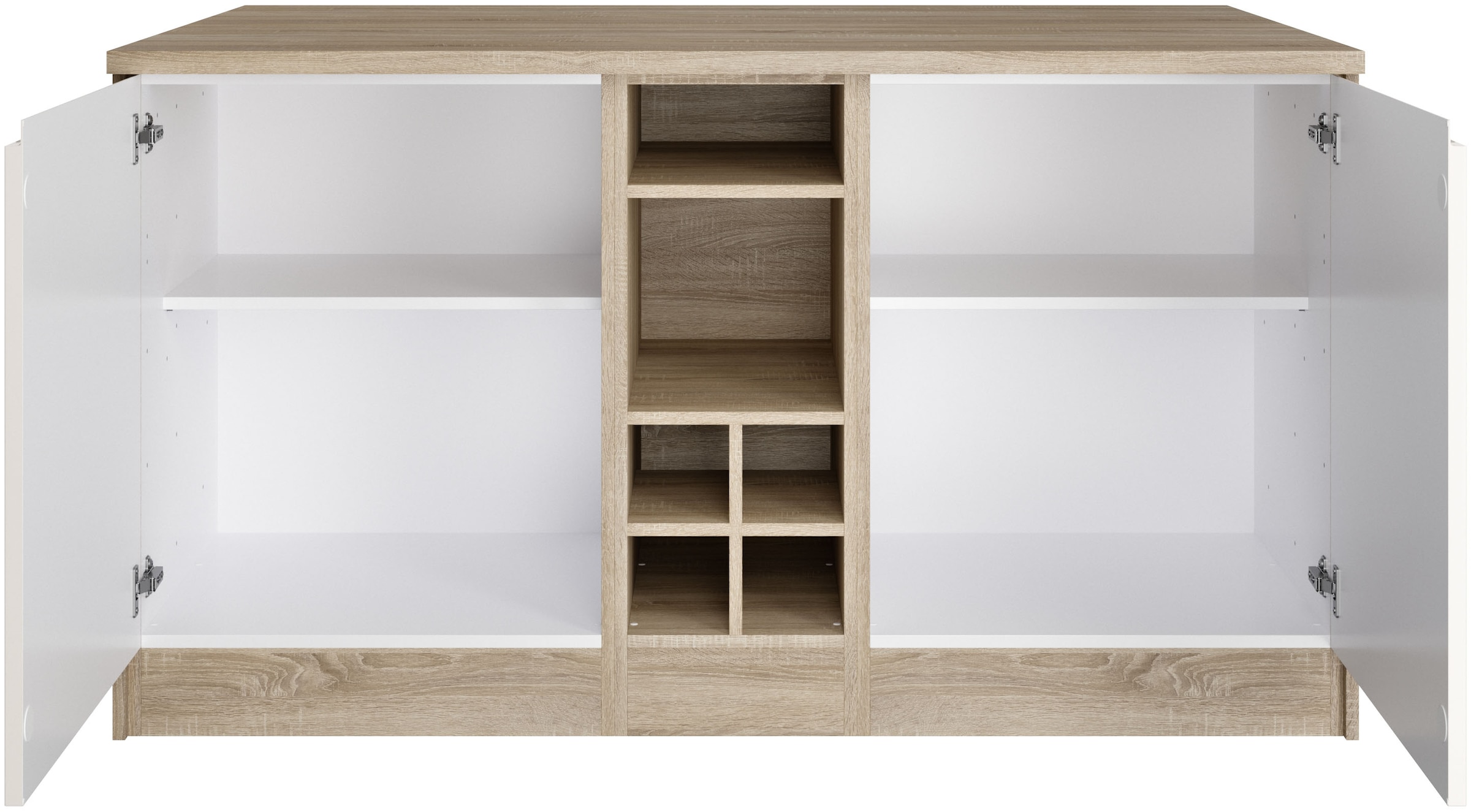 KOCHSTATION Kücheninsel »KS-Virginia« Breite 153 cm, MDF-Fronten, Flaschenregal