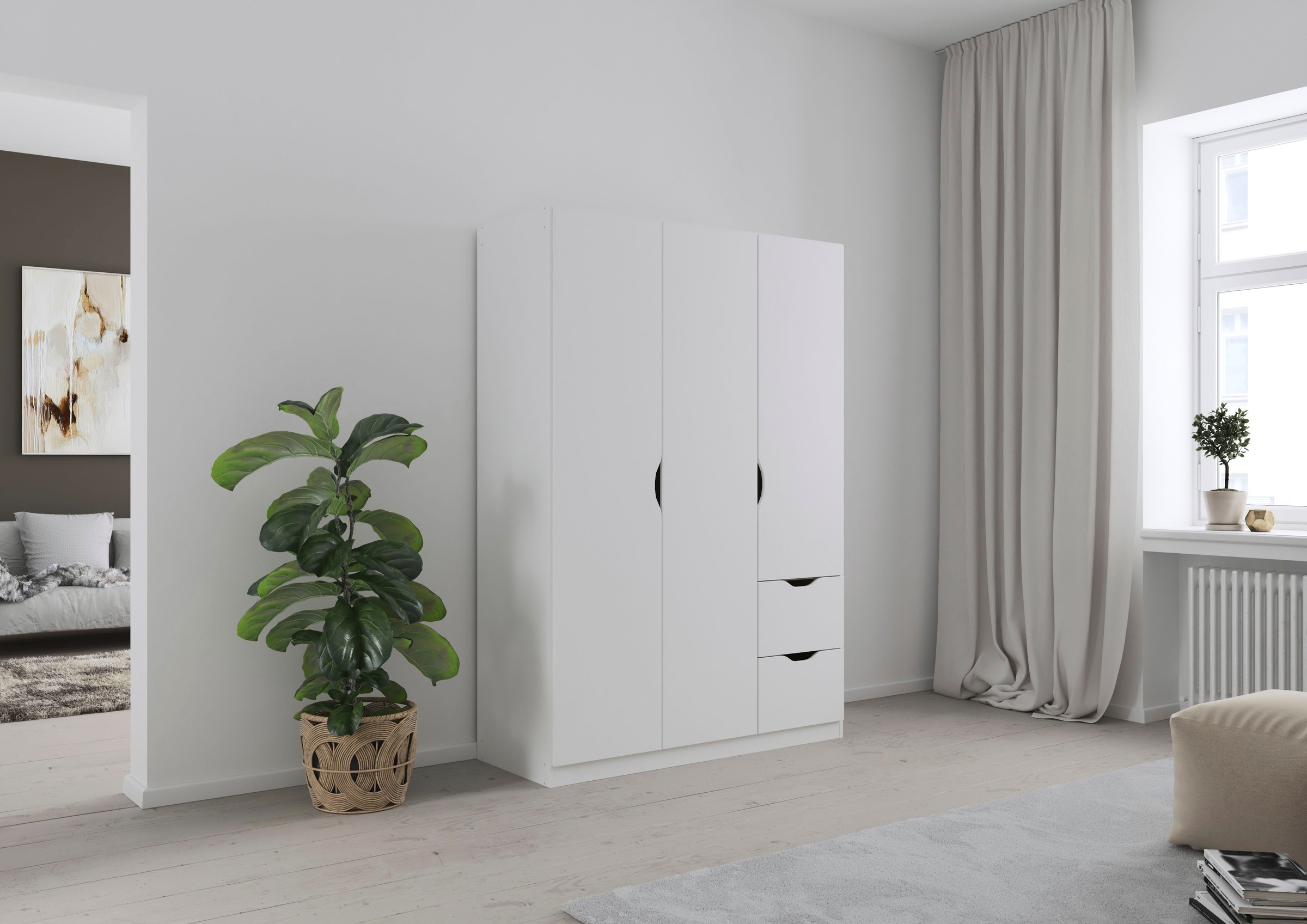 rauch Kleiderschrank "Freiham" mit Griffmulden und Schubkästen günstig online kaufen