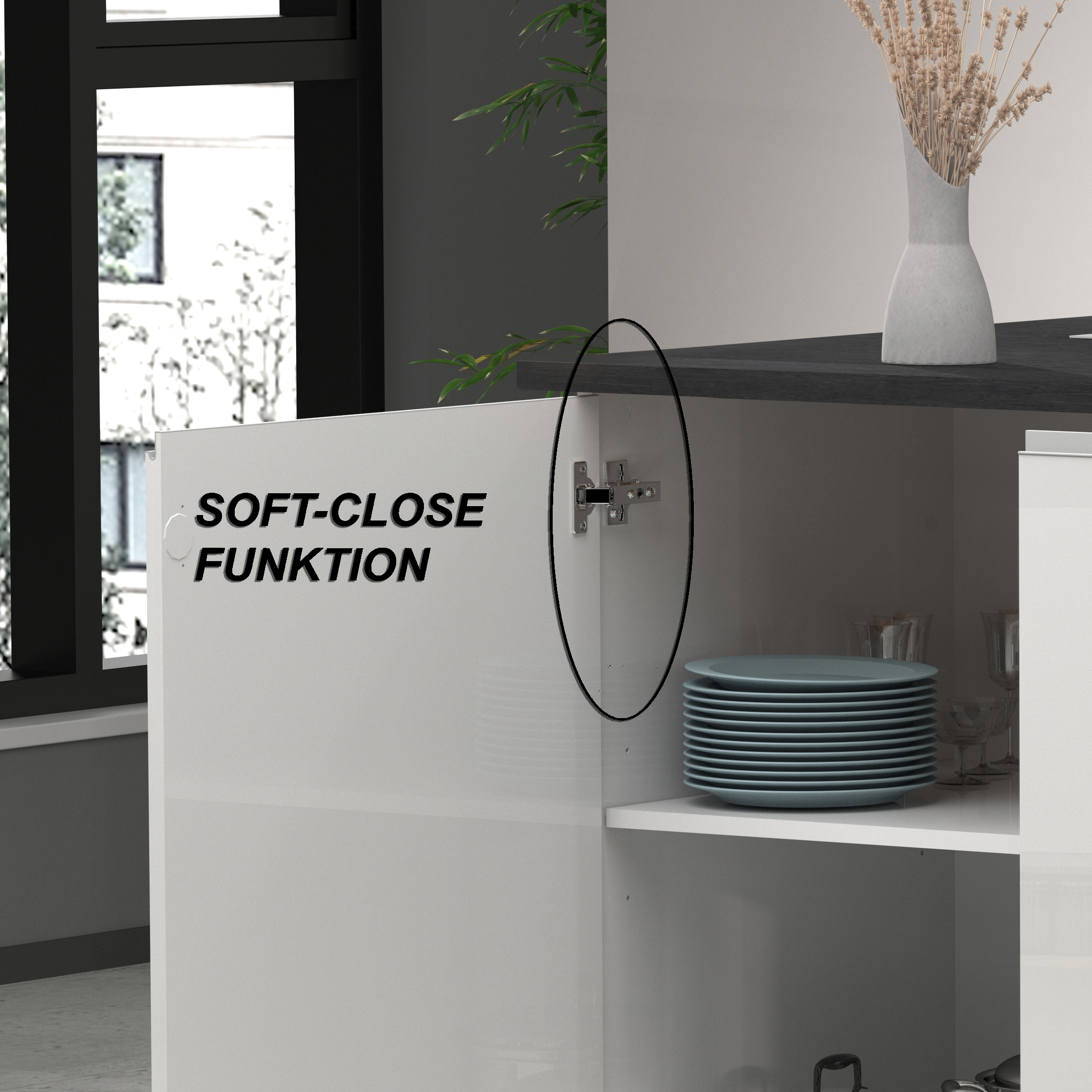 KOCHSTATION Kücheninsel »Sole,Kochinsel,Küchenarbeitsblock,Inselküche,Arbeitsinsel«, Breite 200 cm mit 4 Türen,4 Fächer, Arbeitsplatte, Aluminiumgriff
