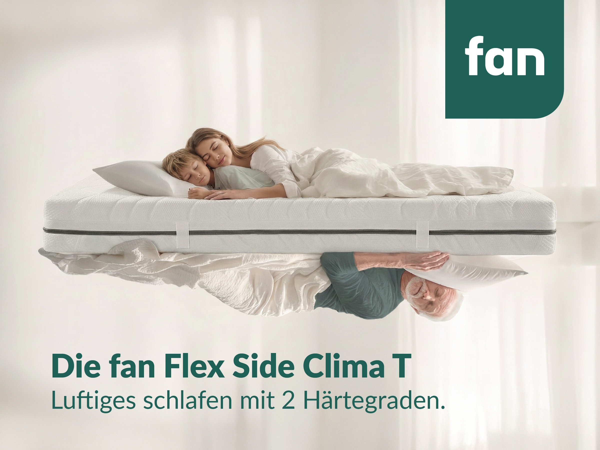 fan Taschenfederkernmatratze »fan Flex Side Clima T, Matratze 90x200 cm, 140x200 cm & mehr, in H2/H3« 24 cm hoch 1.034 Federn 1 Stk. tlg. Wendematratze mit Aero-System,1034 Federn (bei 100x 200 cm)