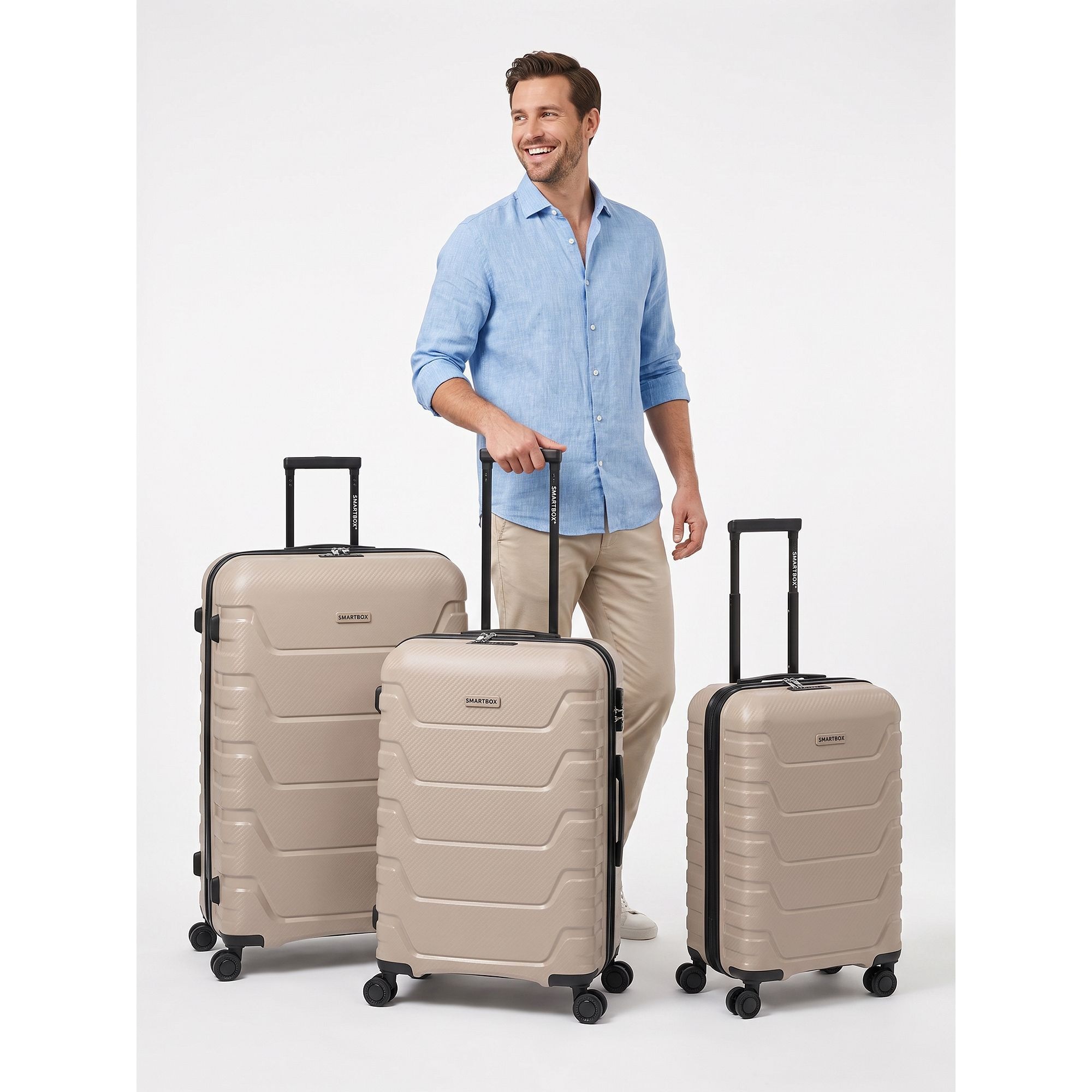 Smartbox Kofferset »Edition 01 4 Rollen Kofferset 3-teilig mit Dehnfalte«
