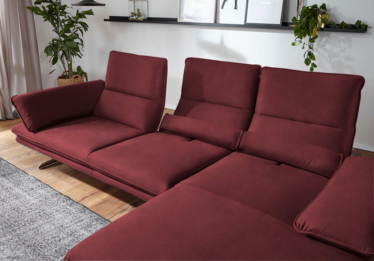 W.SCHILLIG Ecksofa »broadway, Designsofa mit tollem Sitzkomfort, L-Form«, Sitztiefenverstellung, Kopfteil- & Seitenteilverstellung, Breite 291cm