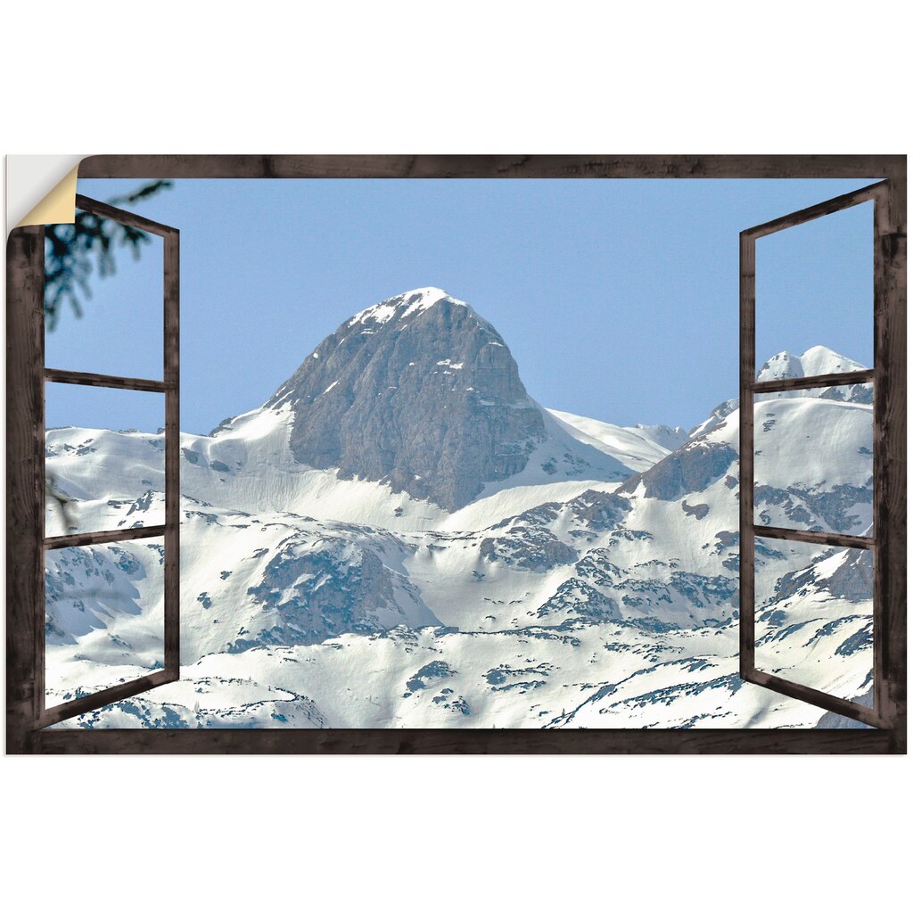Wohnen Wohnaccessoires Artland Wandbild »Fensterblick - Reiteralm«, Berge, (1 St.), in vielen Größen & Produktarten - Alubild / 
