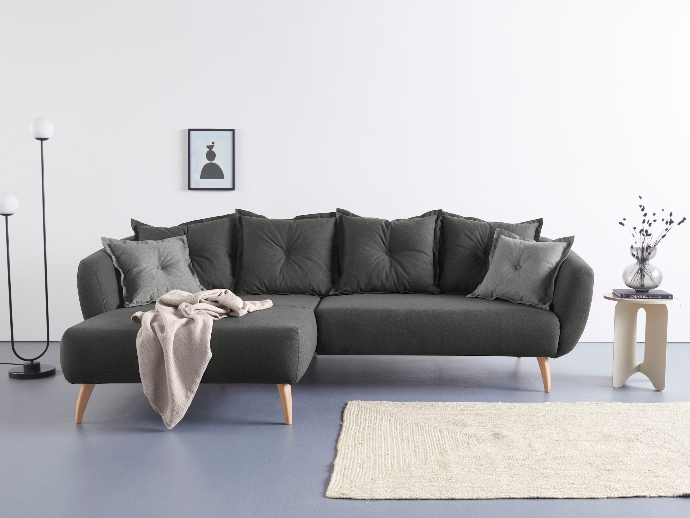 Home affaire Ecksofa "Baggio formschöne Polsterecke, bequem, Breite 277cm, günstig online kaufen