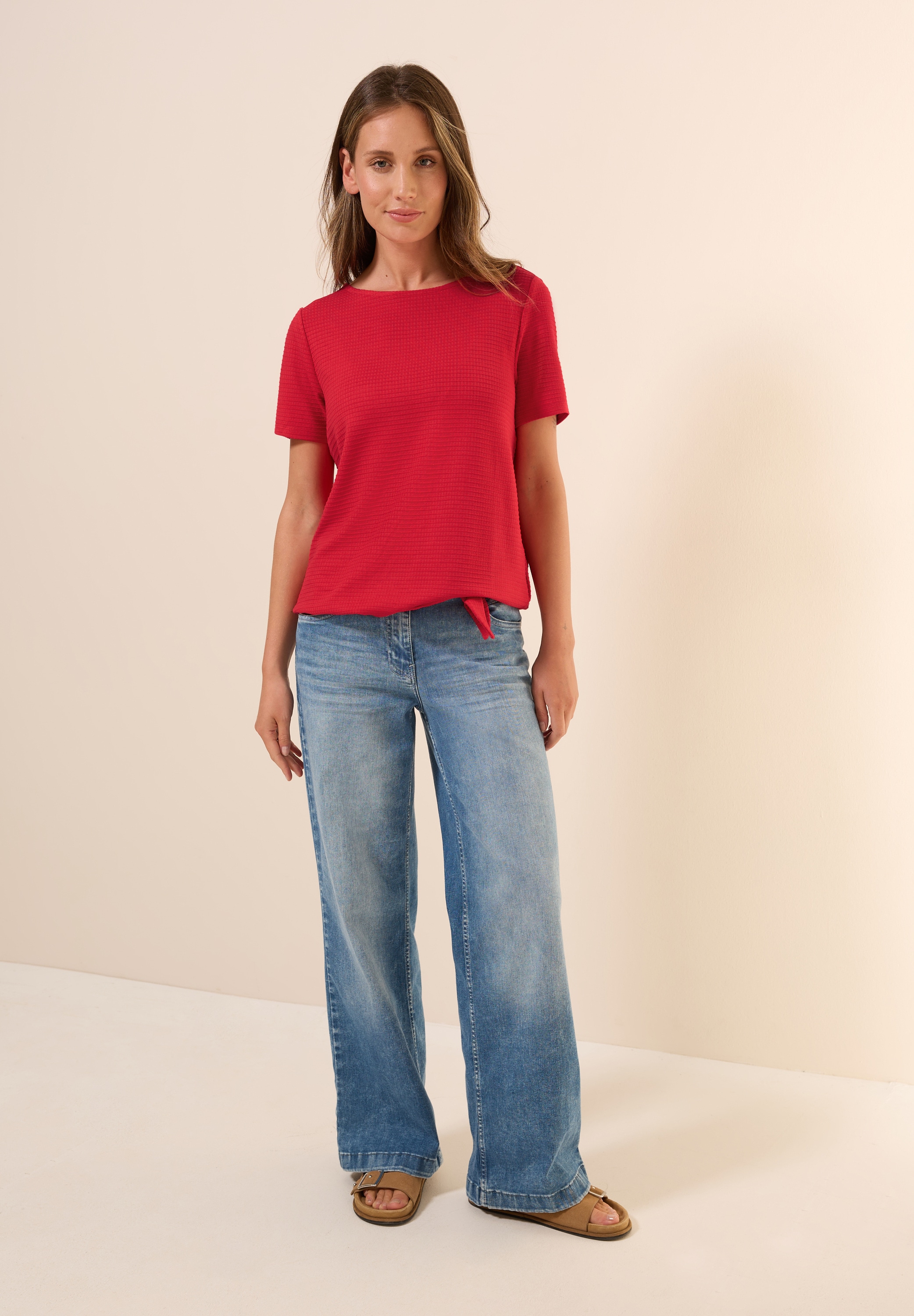 Cecil T-Shirt, mit Materialmix