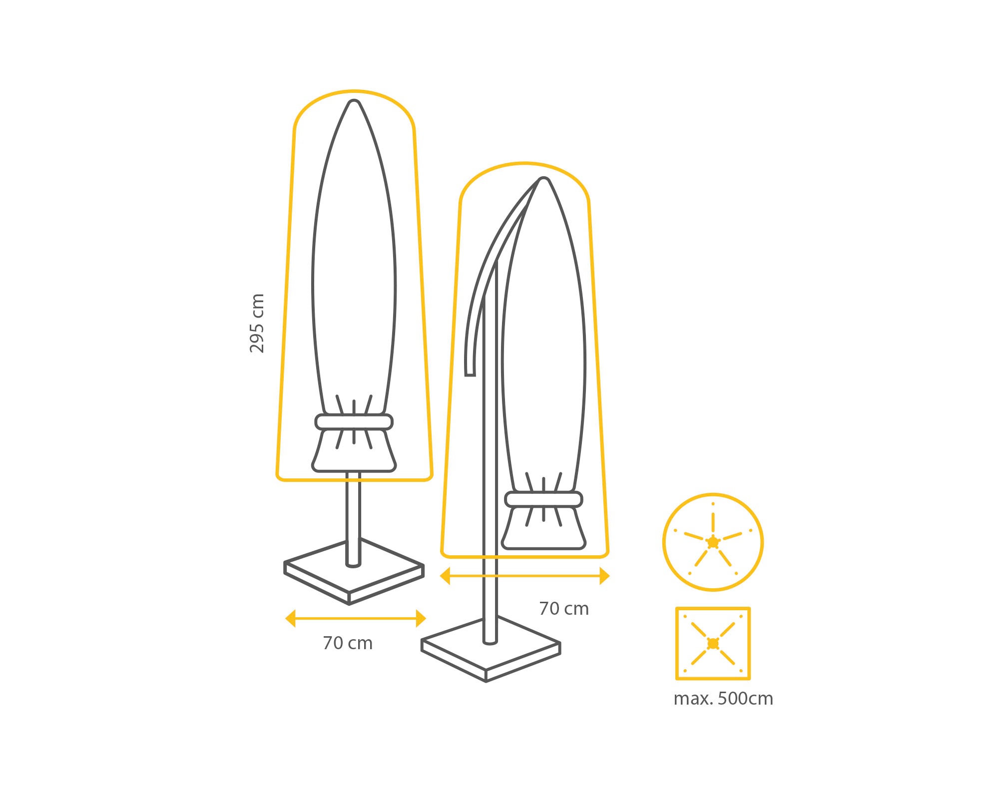 winza outdoor covers Sonnenschirm-Schutzhülle, geeignet für Schirme bis ø 500 cm, Maße 295x70 cm