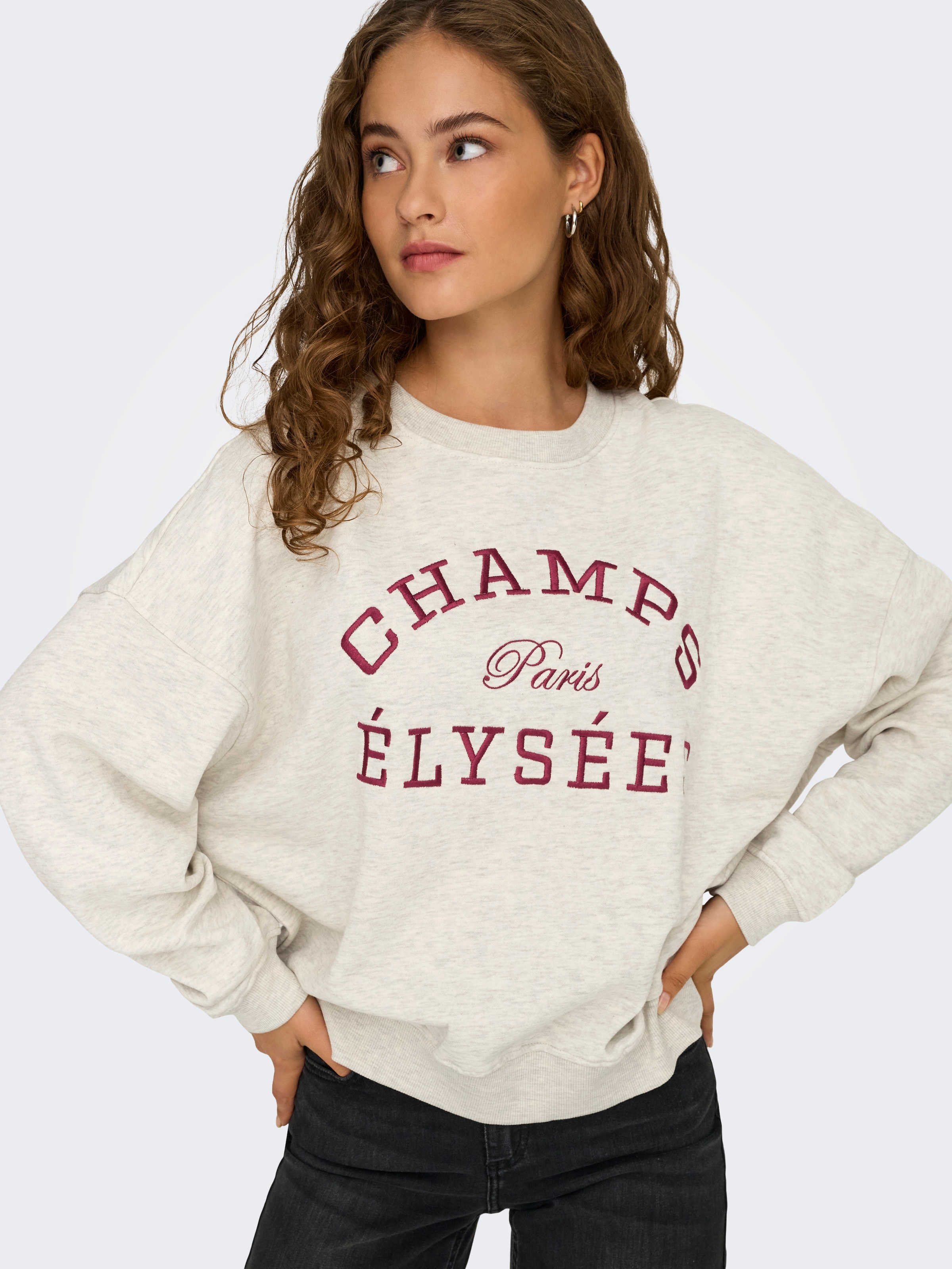 JDY Sweatshirt »JDYMESA L/S O-NECK EMB SWEAT JRS NOOS«