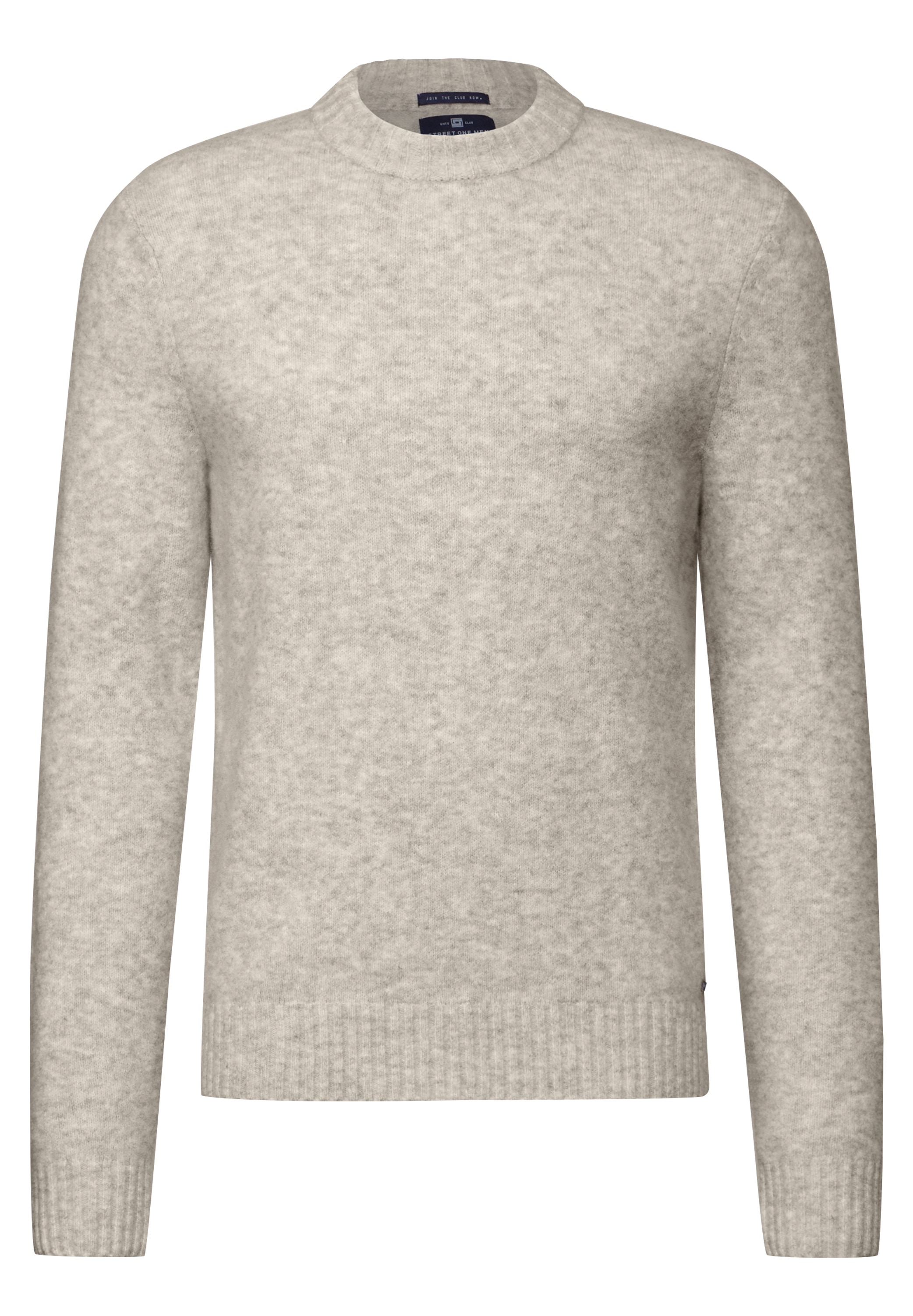 STREET ONE MEN Rundhalspullover, aus elastischem Materialmix