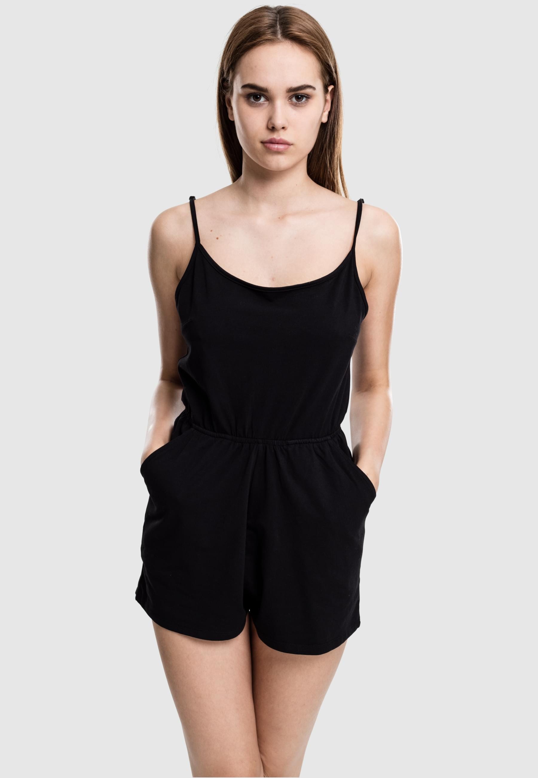 URBAN CLASSICS Jumpsuit »Urban Classics Damen Ladies Short Spaghetti Jumpsuit«, (1 tlg.)