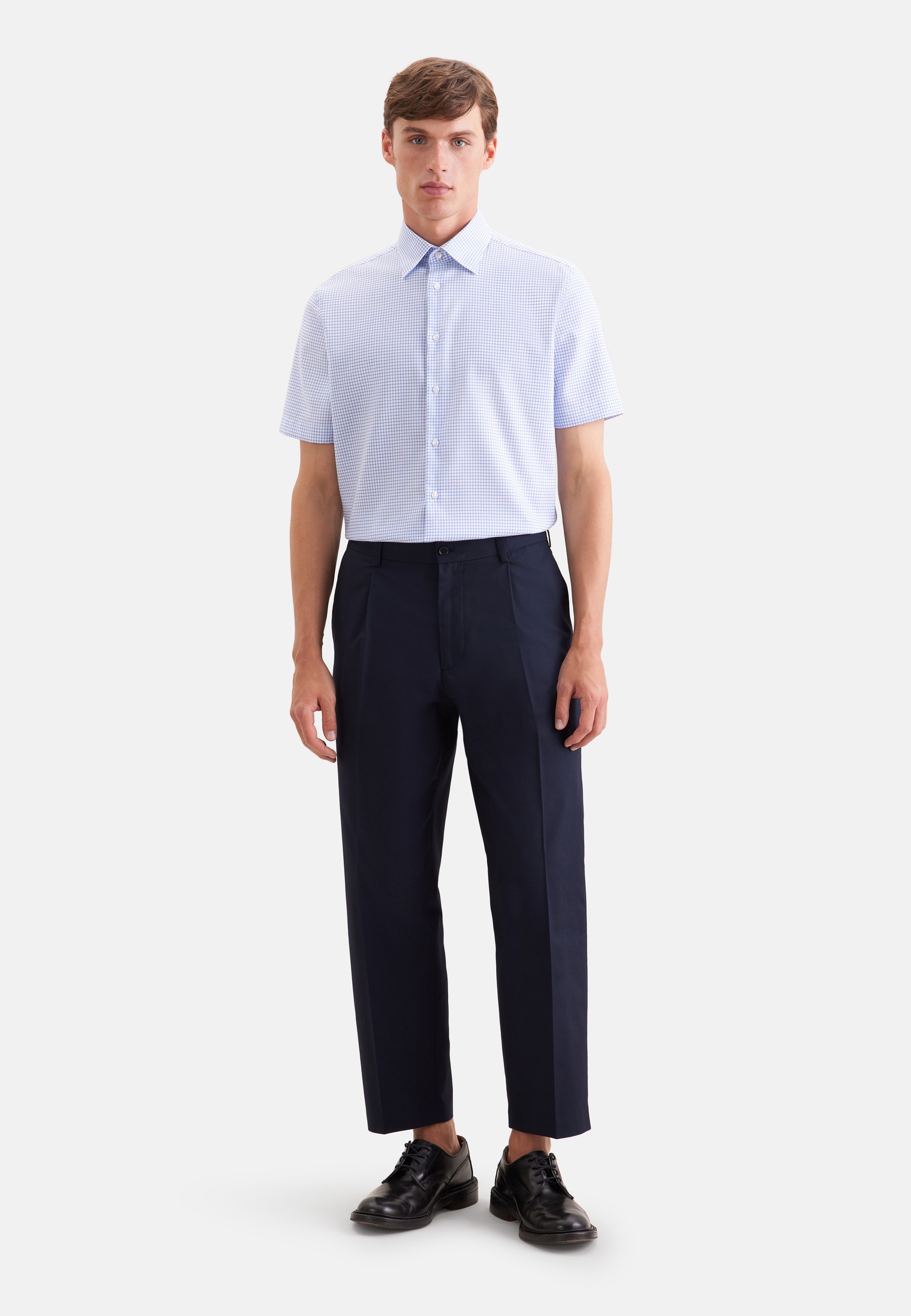 seidensticker Businesshemd »Schwarze Rose« Shaped 1/2 Covered-Button-Down-Kragen Karo
