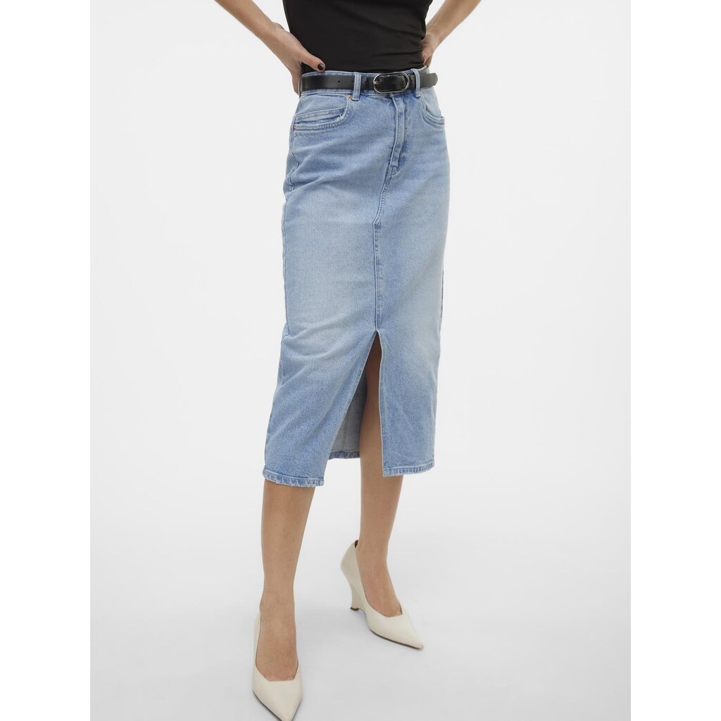 Vero Moda Maxirock »VMVERI HR CALF DENIM SKIRT GA NOOS«