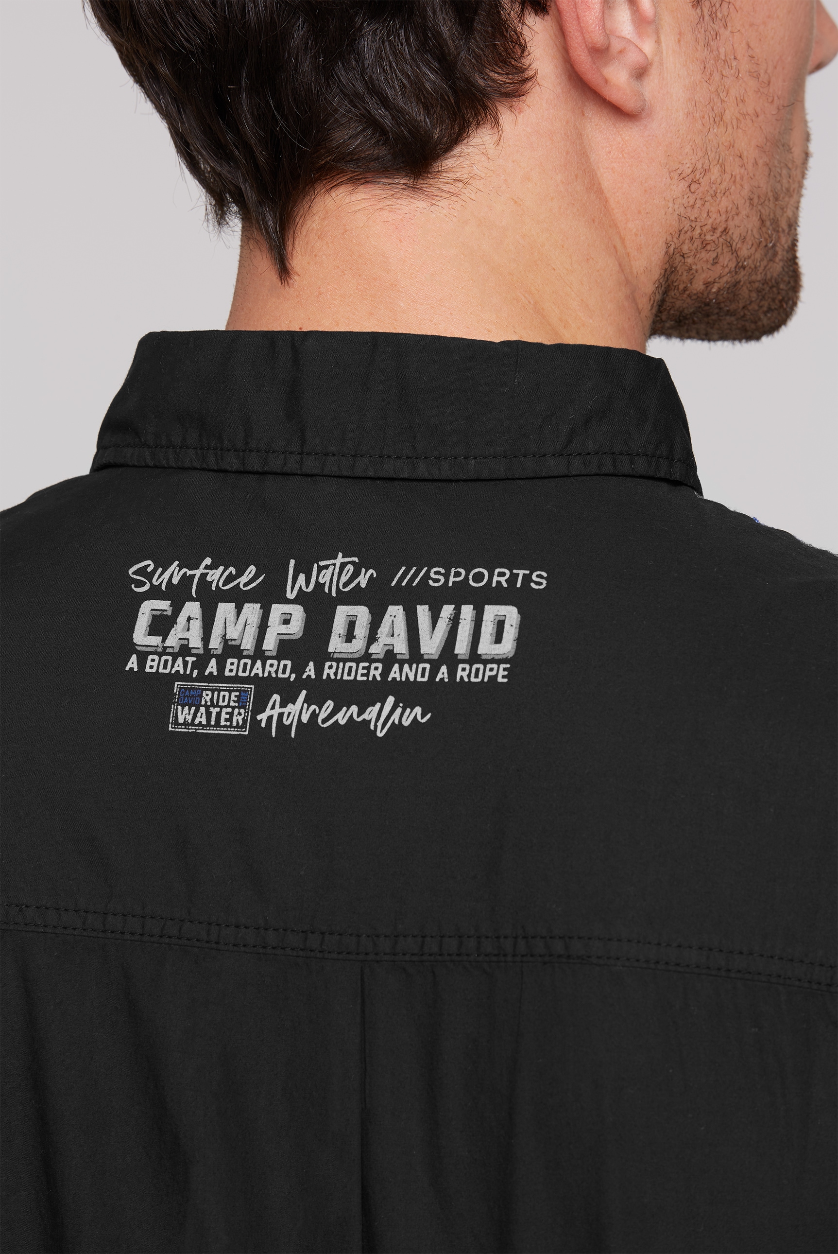 CAMP DAVID Kurzarmhemd, mit Stickerei