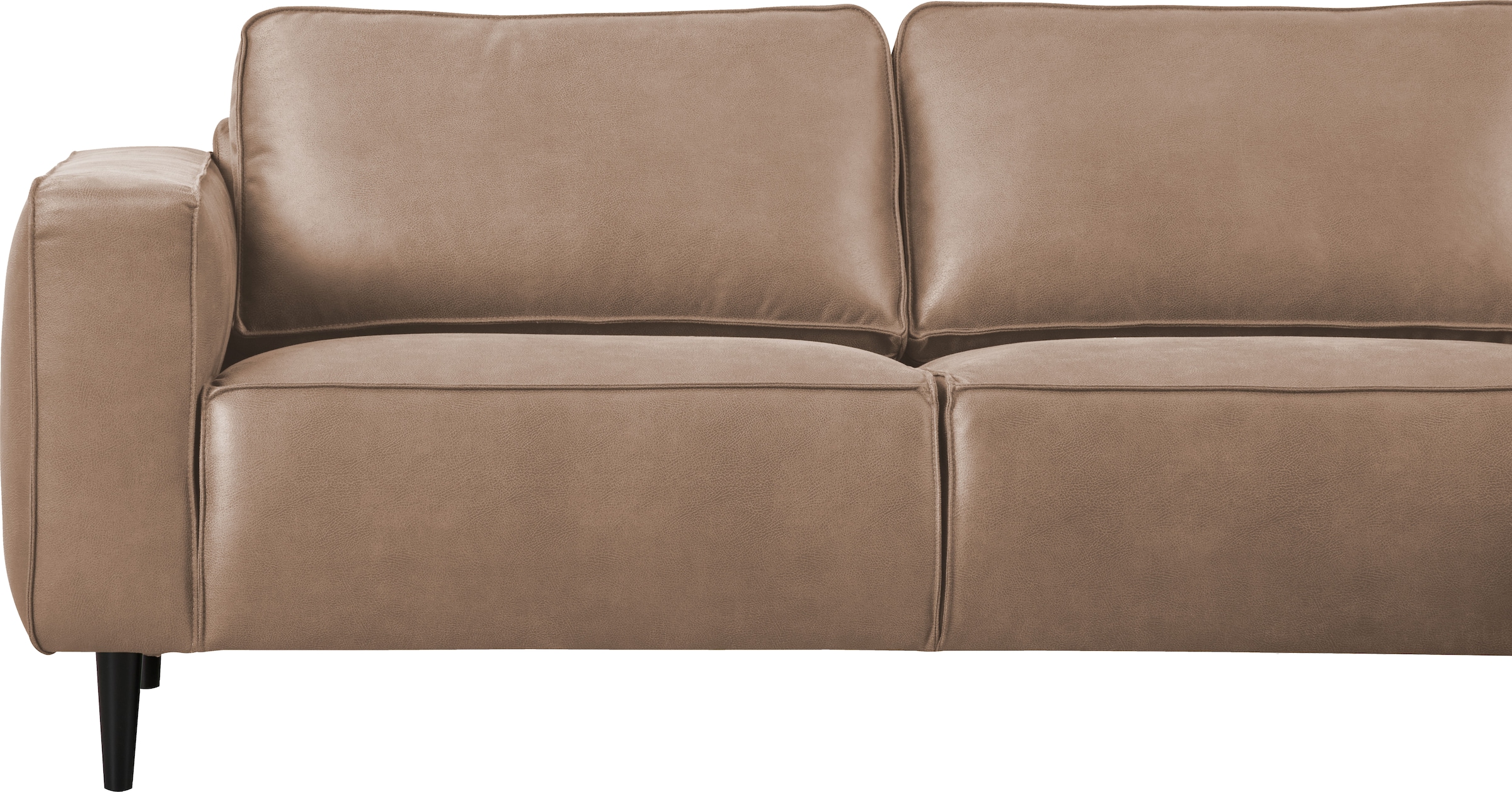 Places of Style Ecksofa »Fumone, Lederoptik oder Soft-Touch Chenille«, Breite 260, mit schwarzen Massivholzfüßen