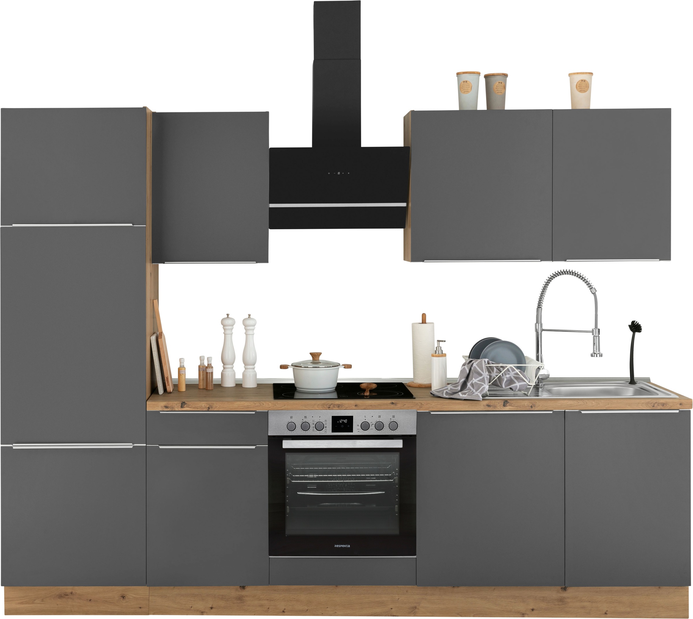 RESPEKTA Küchenzeile »Safado aus der Serie Marleen«, hochwertige Ausstattung  wie Soft Close Funktion, Breite 280 cm kaufen | BAUR