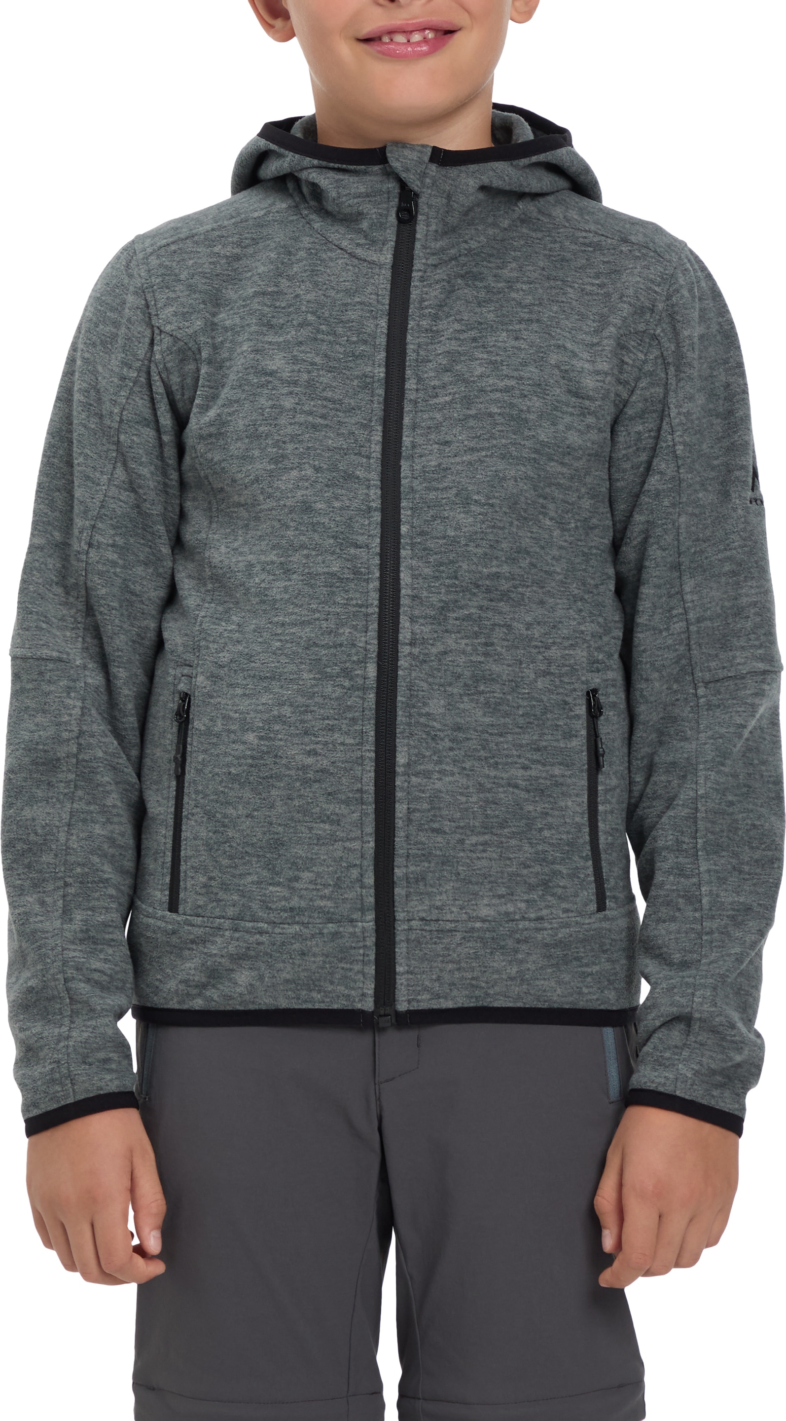 McKINLEY Fleecejacke "JU.-FLEECE-JACKE CHOCO FZ HD FL B" mit Kapuze mit Kapuze, aus Polyester, hüftbedeckende Länge