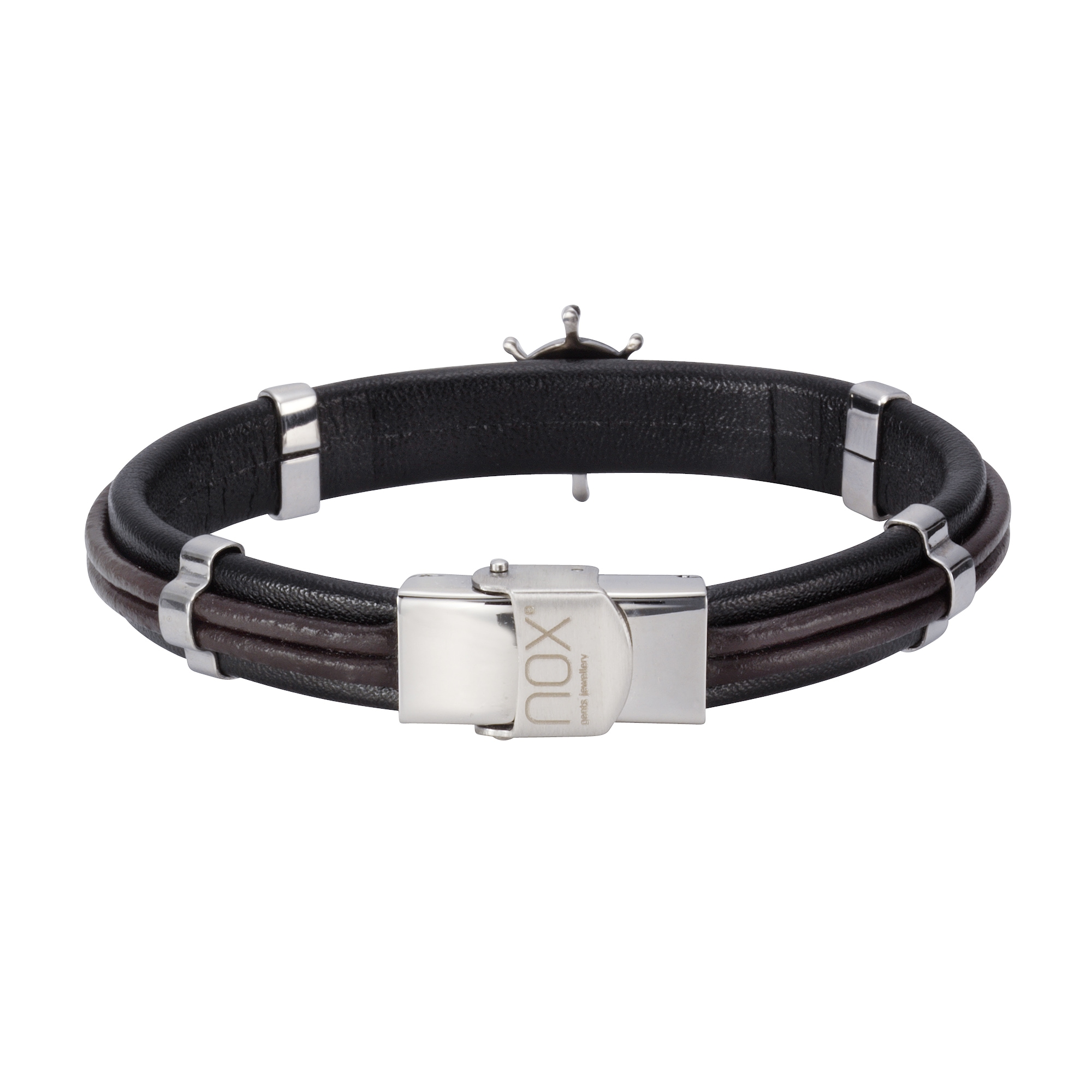 schwarz Armband braun BAUR online bestellen NOX »Leder | Edelstahl«