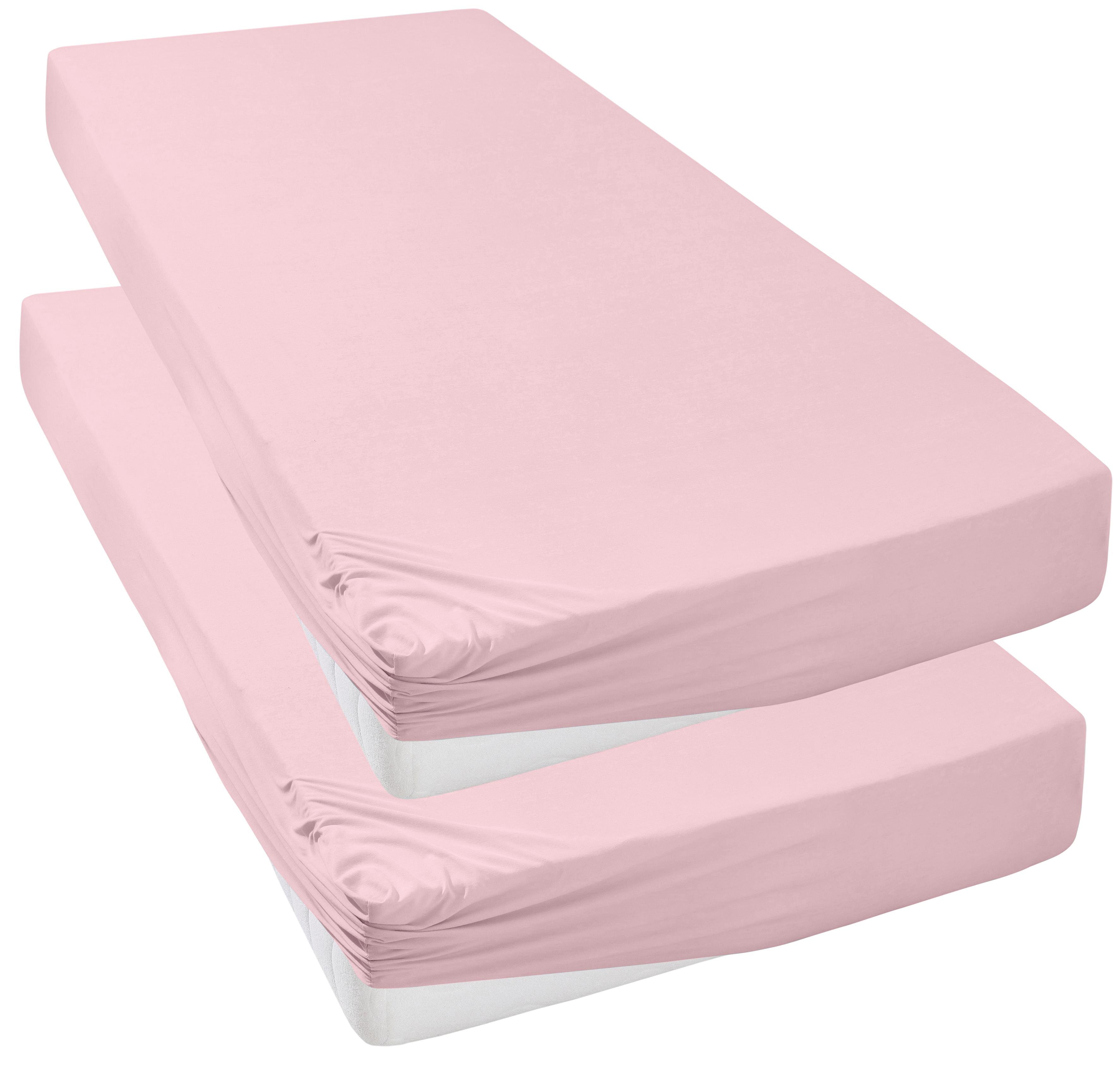OTTO home Spannbettlaken "Strawberry in uni oder bunten Rainbow-Colors" für Matratzen bis 18cm Höhe, Spannbetttuch, Baumwollmischung