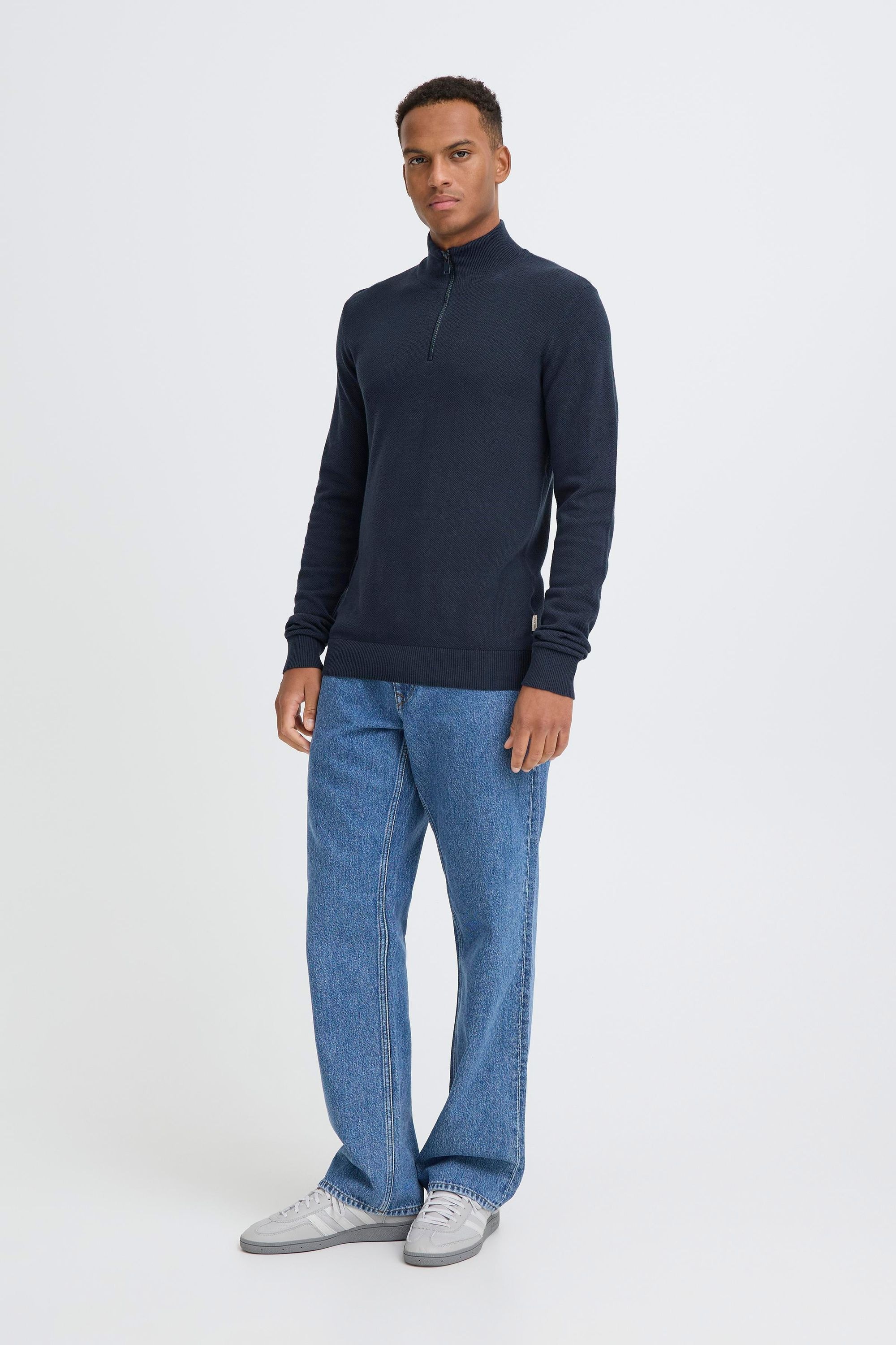 Blend Troyer »BHBartel« Klassischer Feinstrick-Pullover mit Stehkragen und Reißverschluss