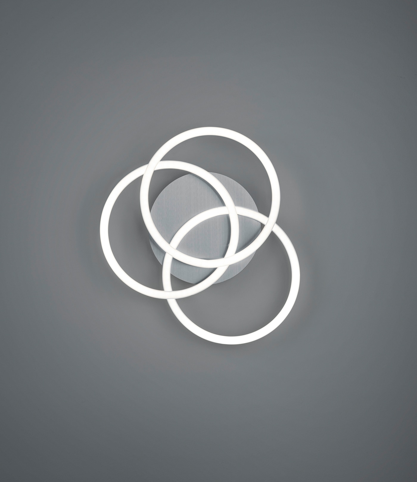 REALITY Leuchten LED Deckenleuchte »Circle«, 1 flammig, Leuchtmittel LED-Board | LED fest integriert, Deckenlampe Nickel matt mit schwenkbaren Ringen / inkl. Fernbedienung