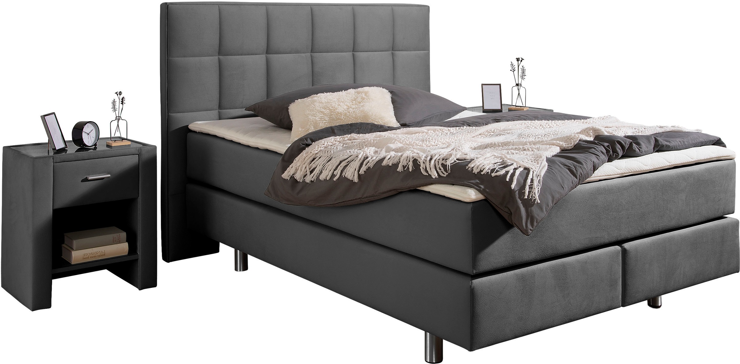 Home affaire Boxspringbett "Loomis" inkl. Topper, wahlweise in H2, H3 oder günstig online kaufen