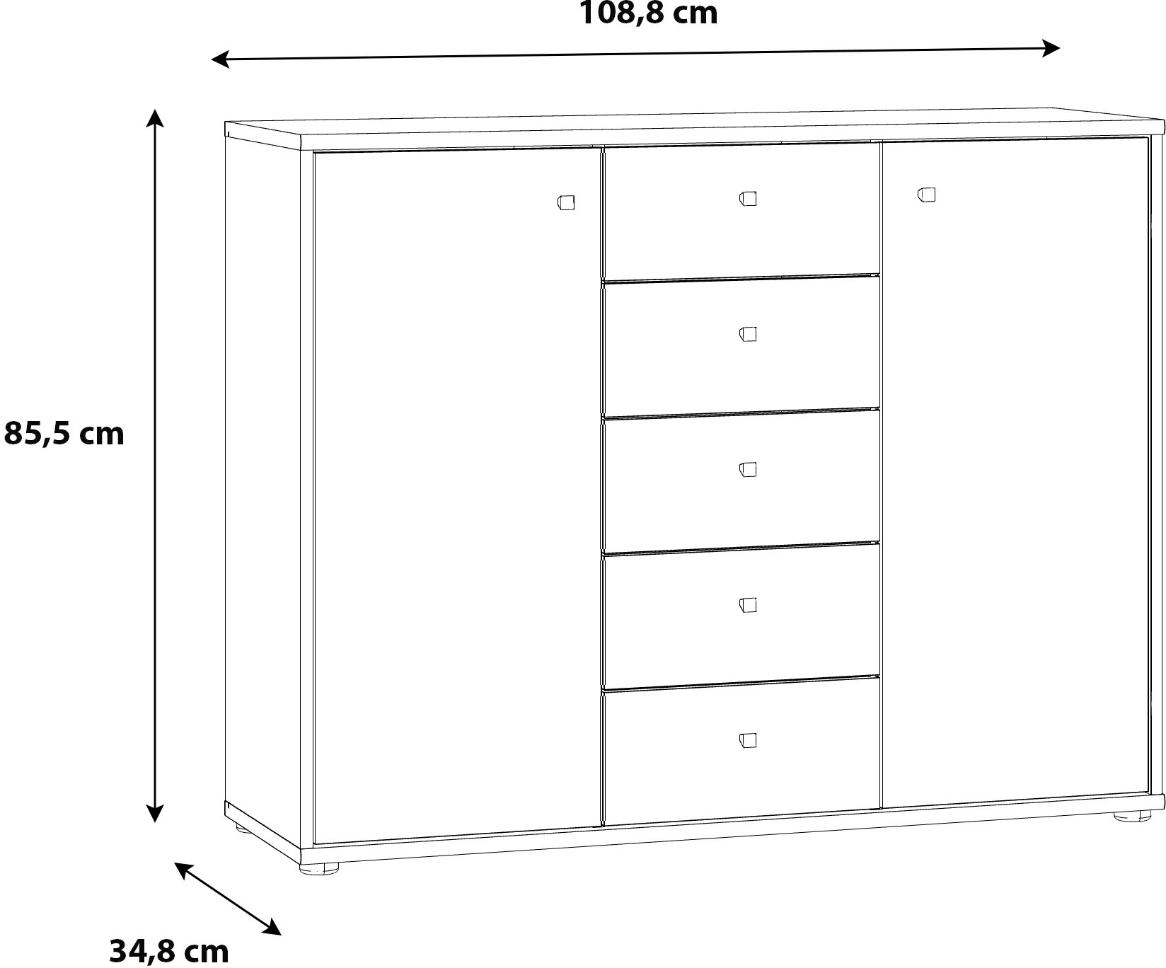 FORTE Kommode »Tempra«, Breite 108,8 cm