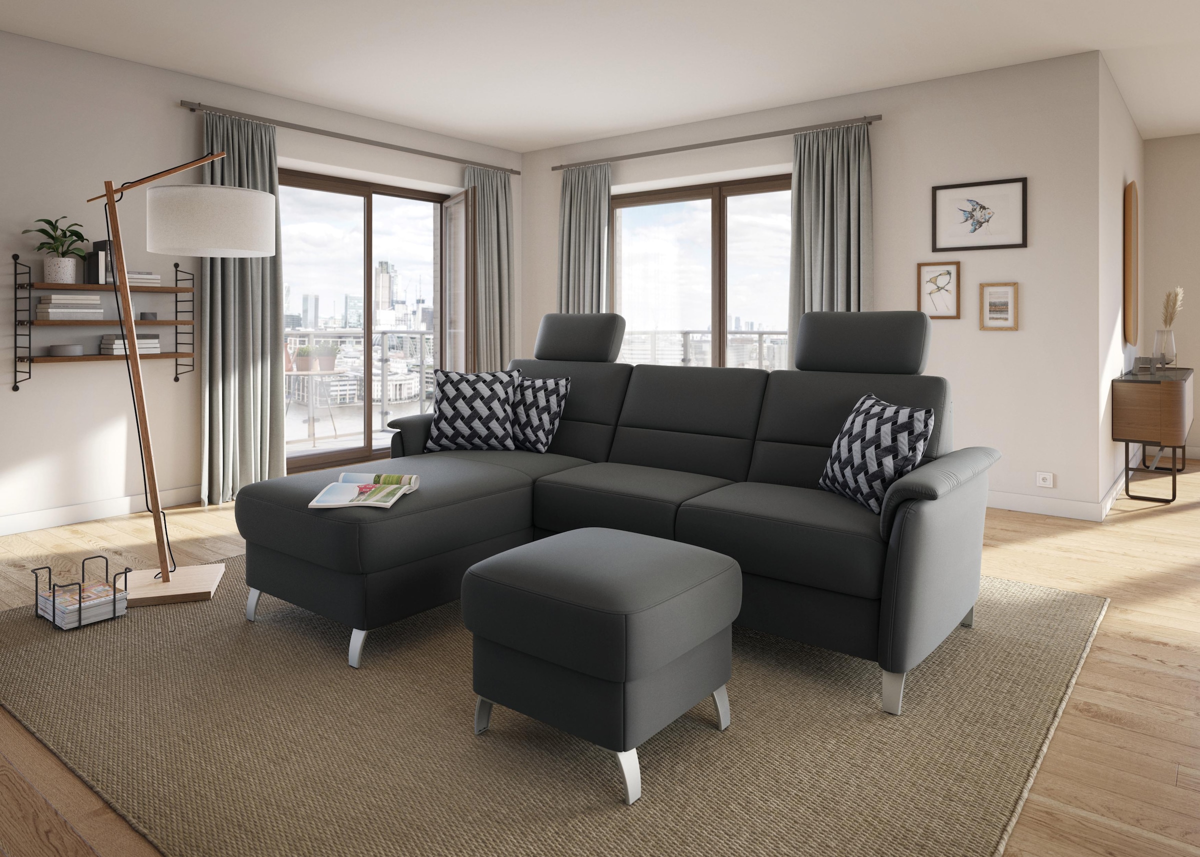 sit&more Ecksofa "Palmera L-Form, B: 244 cm" optional Bettfunktion & Bettka günstig online kaufen