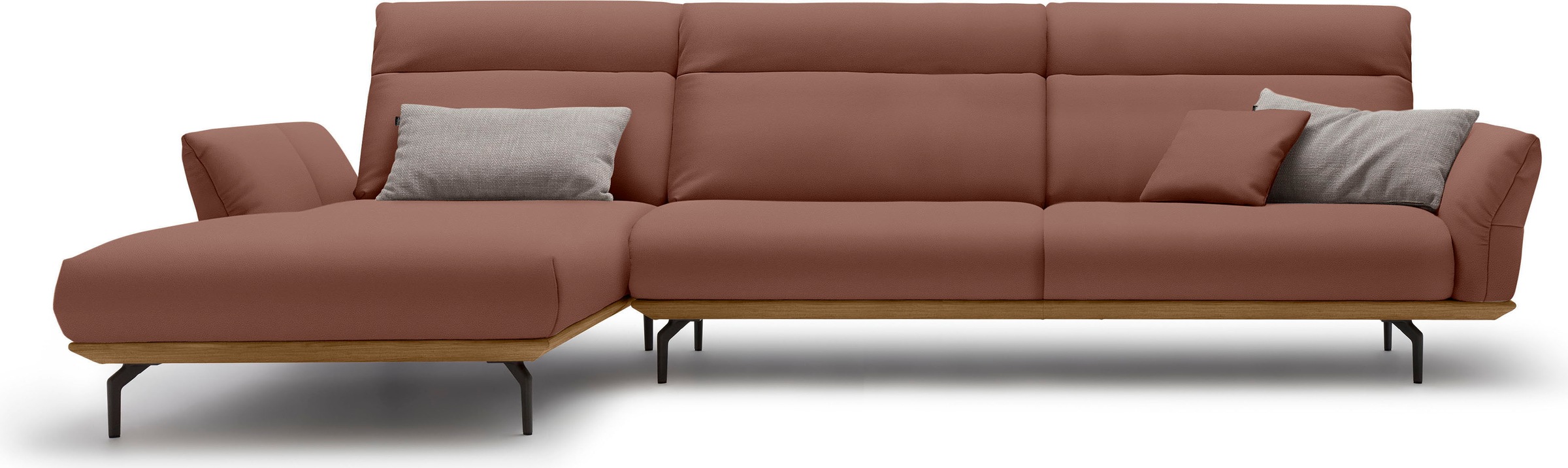 Creation BY ROLF BENZ Ecksofa "CR.460", Sockel in Nussbaum, Winkelfüße in U günstig online kaufen