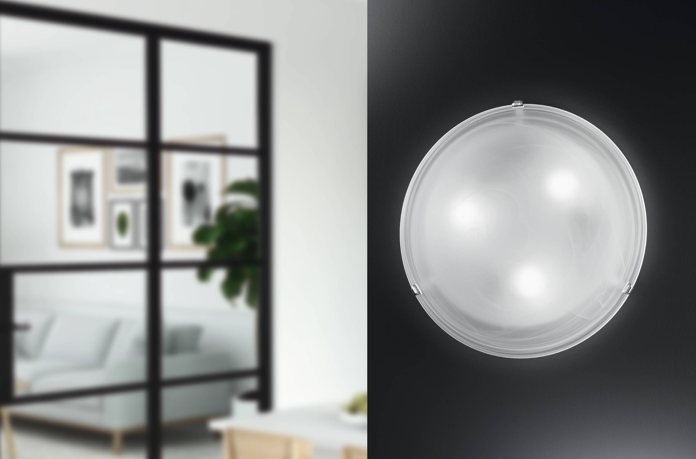 EGLO LED Deckenleuchte »SALOME Deckenlampe, Wohnzimmerlampe, Beleuchtung«, 1 flammig, Leuchtmittel E27 | ohne Leuchtmittel, Deckenleuchte klassisch, aus Metall und Alabaster-Glas, E27, Ø 30 cm