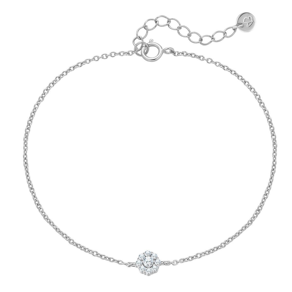 Gliederarmband GLANZSTÜCKE MÜNCHEN "GSM6025", silber, weiß, Armbänder, Damen, Silber 925 (Sterlingsilber), Gliederarmband, mit Zirkonia