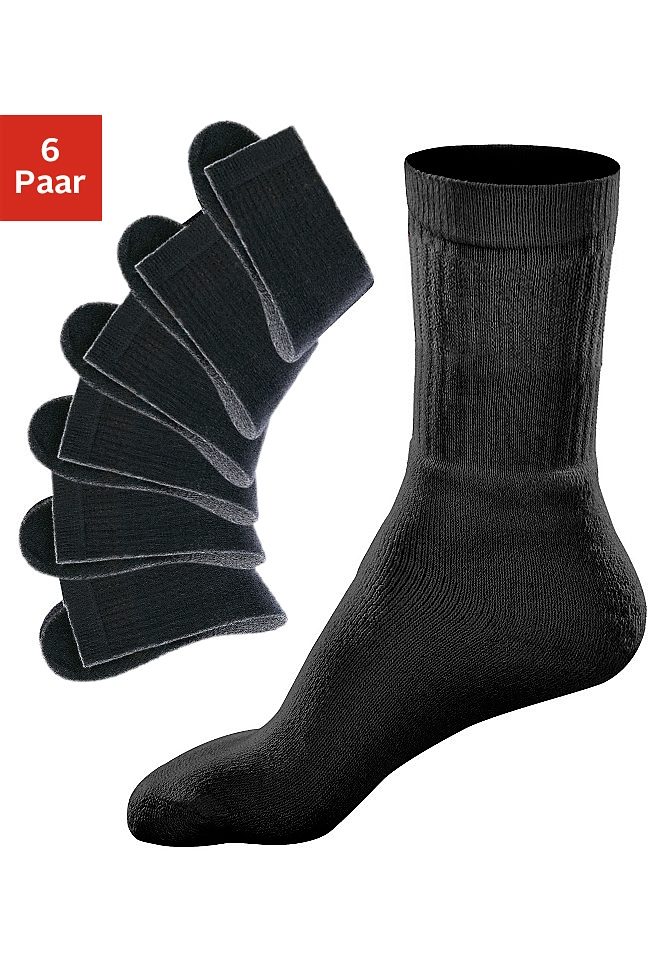 Go in Tennissocken "Damen Herren Kinder Sportsocken Retro aus Atmungsaktive Baumwolle" Packung, 6 Stk. tlg. mit geripptem Schaft