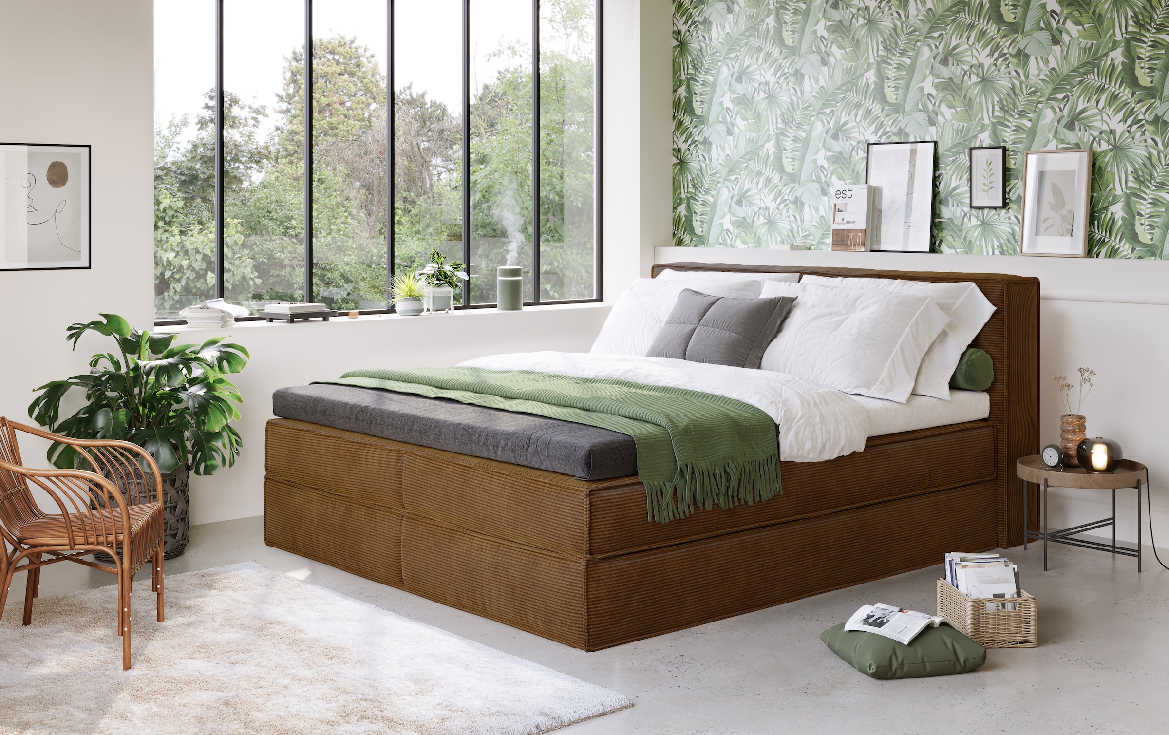 Home affaire Boxspringbett »Milano«, Boxbett inkl. Topper, 2 Matratzen, Härtegrade H2, H3 und H4 wählbar