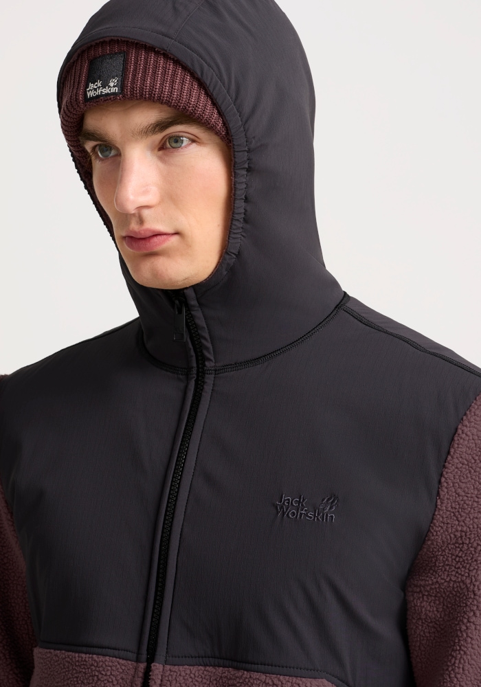 Jack Wolfskin Fleecejacke »LITE CURL HOODED FZ M« mit Kapuze Kapuzenjacke, warm, Sherpa-Fleece