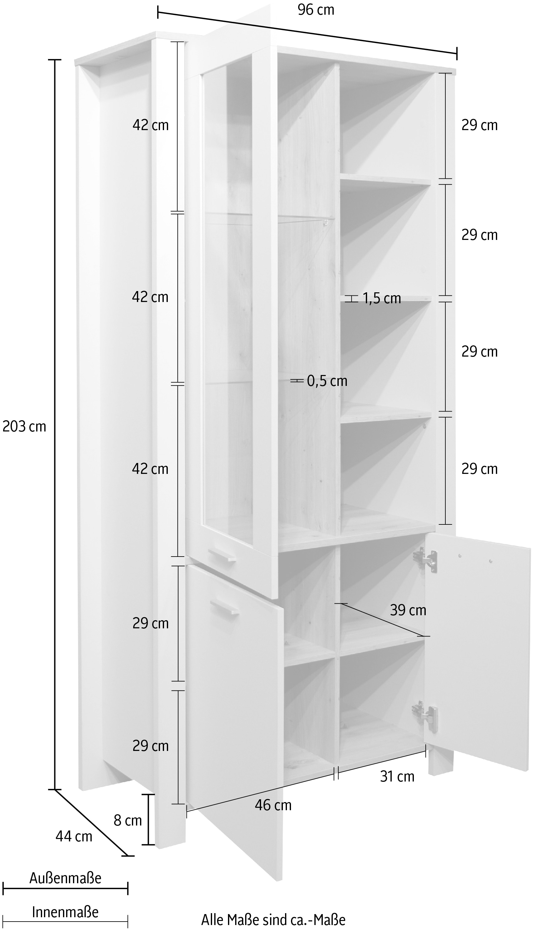 Mäusbacher Vitrine »Nele«, Höhe 203 cm