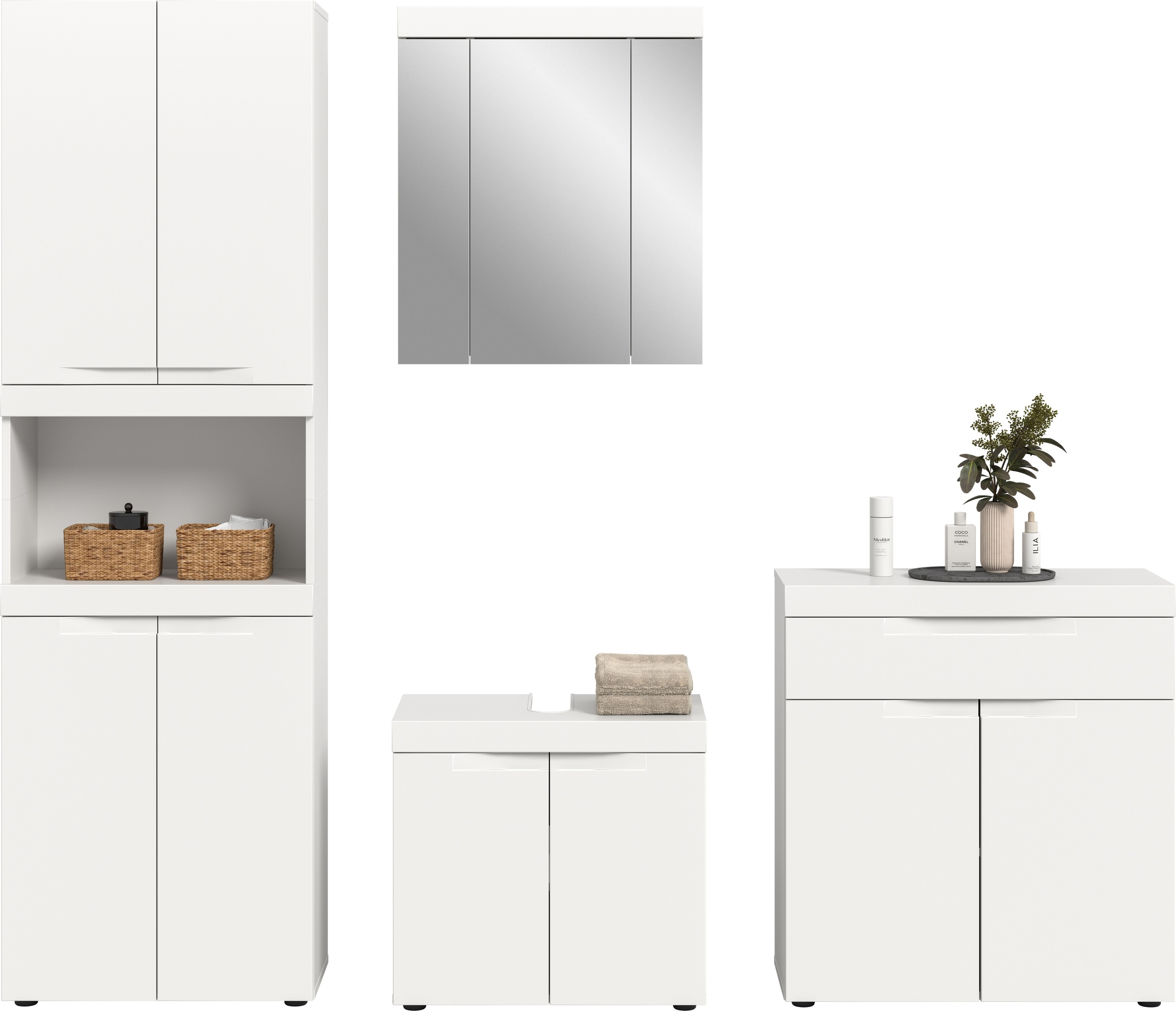 OTTO home Badmöbel-Set »MAOI, 4-teilige Badkombination, hochwertige MDF Front«