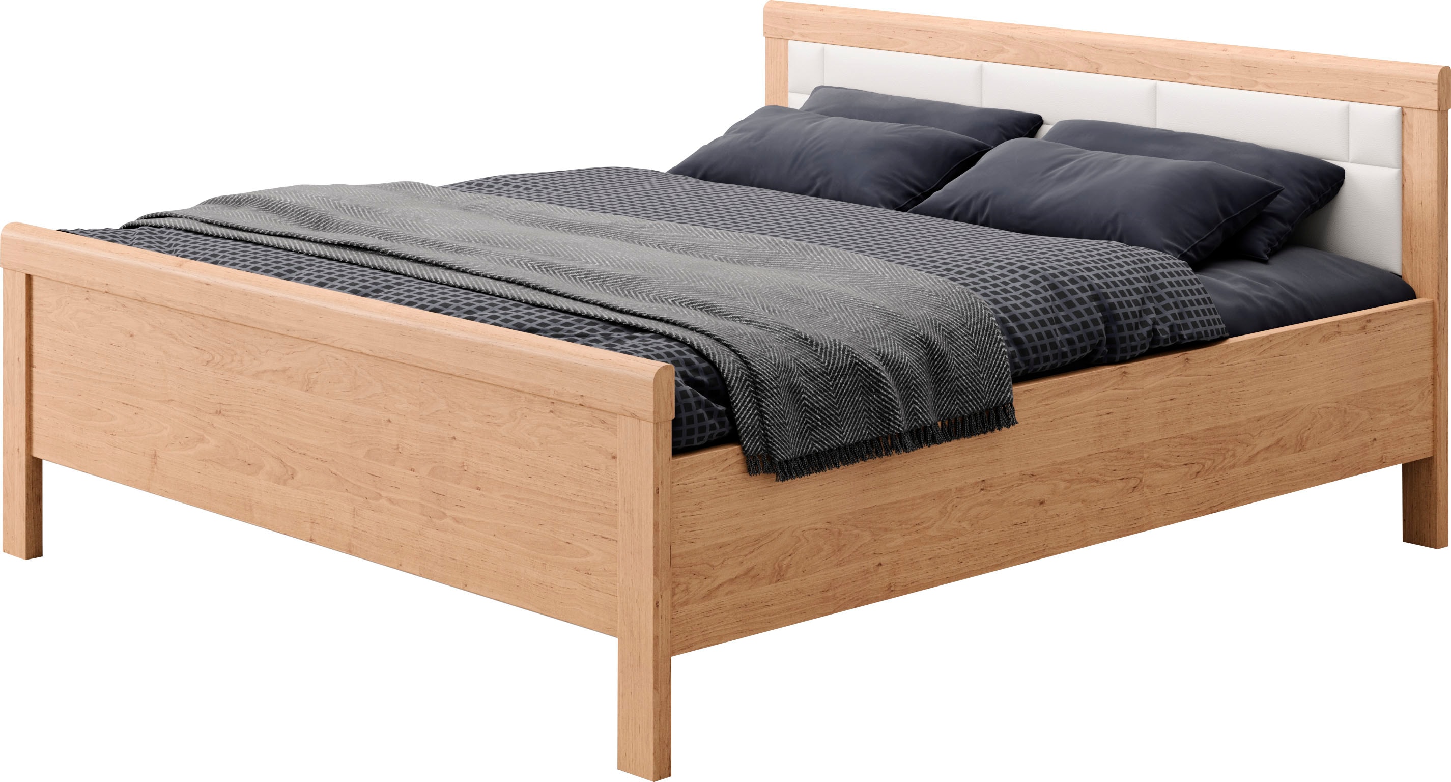 priess Einzelbett "Arnsberg Komfortbett mit flexibel höhenverstellbarer Liegefläche" gepolstertes Kopfteil, Made in Germany mit Blauem Engel und Goldenem M