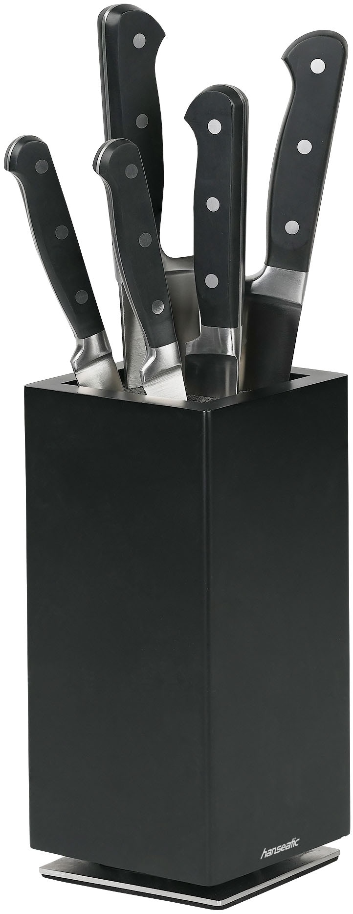 Hanseatic Magnet-Messerblock »hanseatic PREMIUM, aus Holz, Messerblock Set, 6-tlg.« 6 tlg. elegantes Design, herausnehmbarer Borsteneinsatz, 360-Grad-drehbar