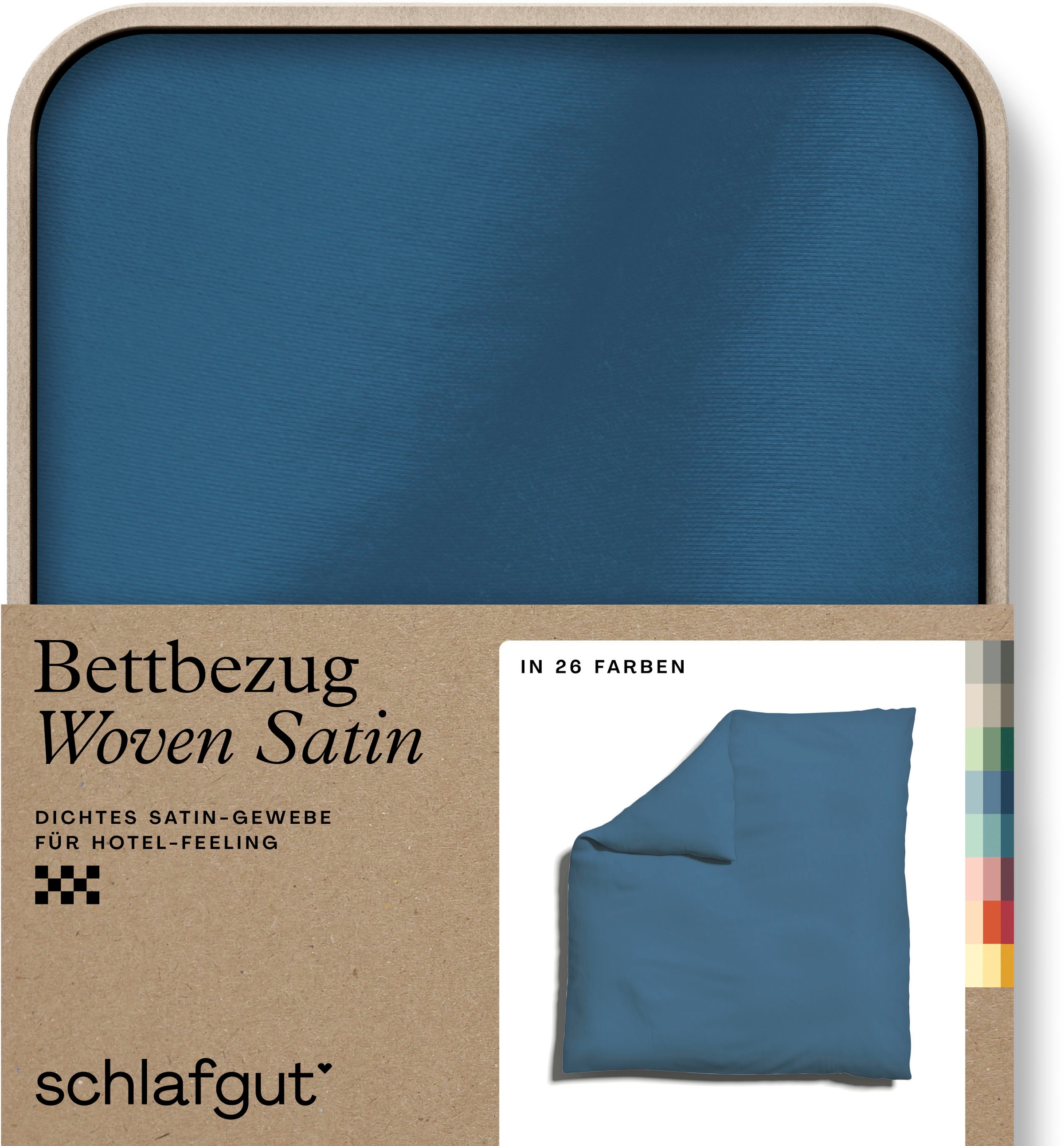 Bettbezug SCHLAFGUT, B:200cm L:200cm, blau, Mako-Satin, Obermaterial: 100% Baumwolle, Bettbezüge, "Woven Satin", besonders dicht gewebt, Mix & Match: