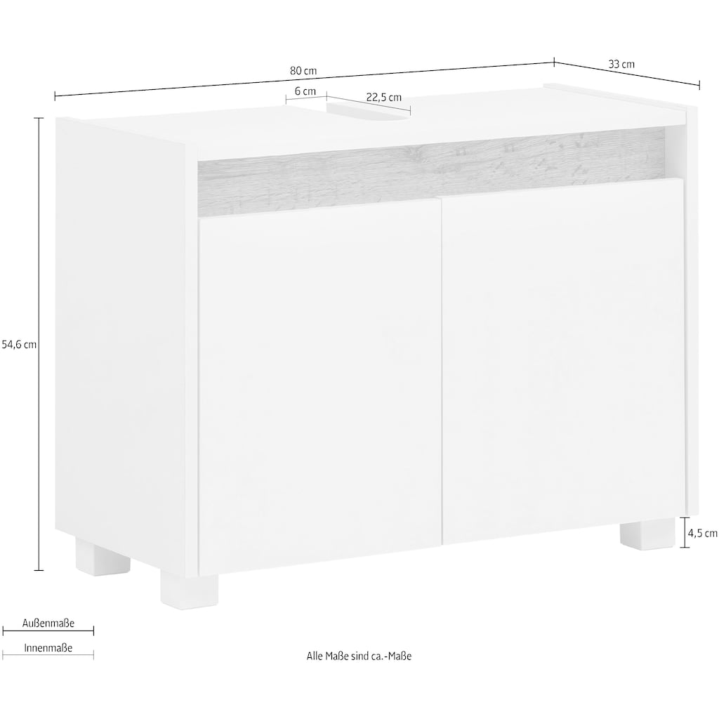 Schildmeyer Waschbeckenunterschrank »Cosmo«, Breite 80 cm