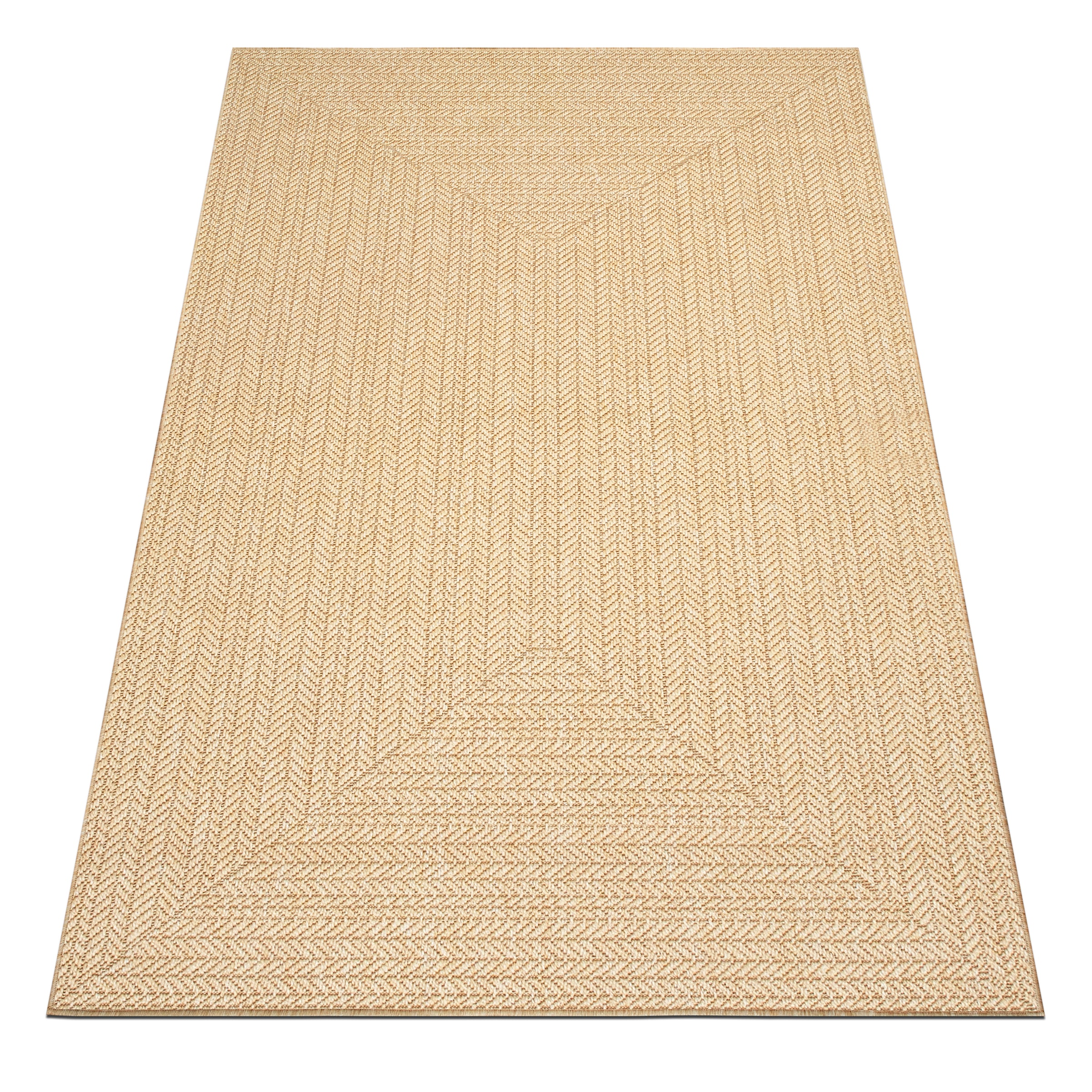 OTTO home Teppich »Aliv, Fischgräten-Design auch für Balkon und Terrasse«, rechteckig, 3 mm Höhe, In- und Outdoor geeignet, Wetterfest & UV-beständig