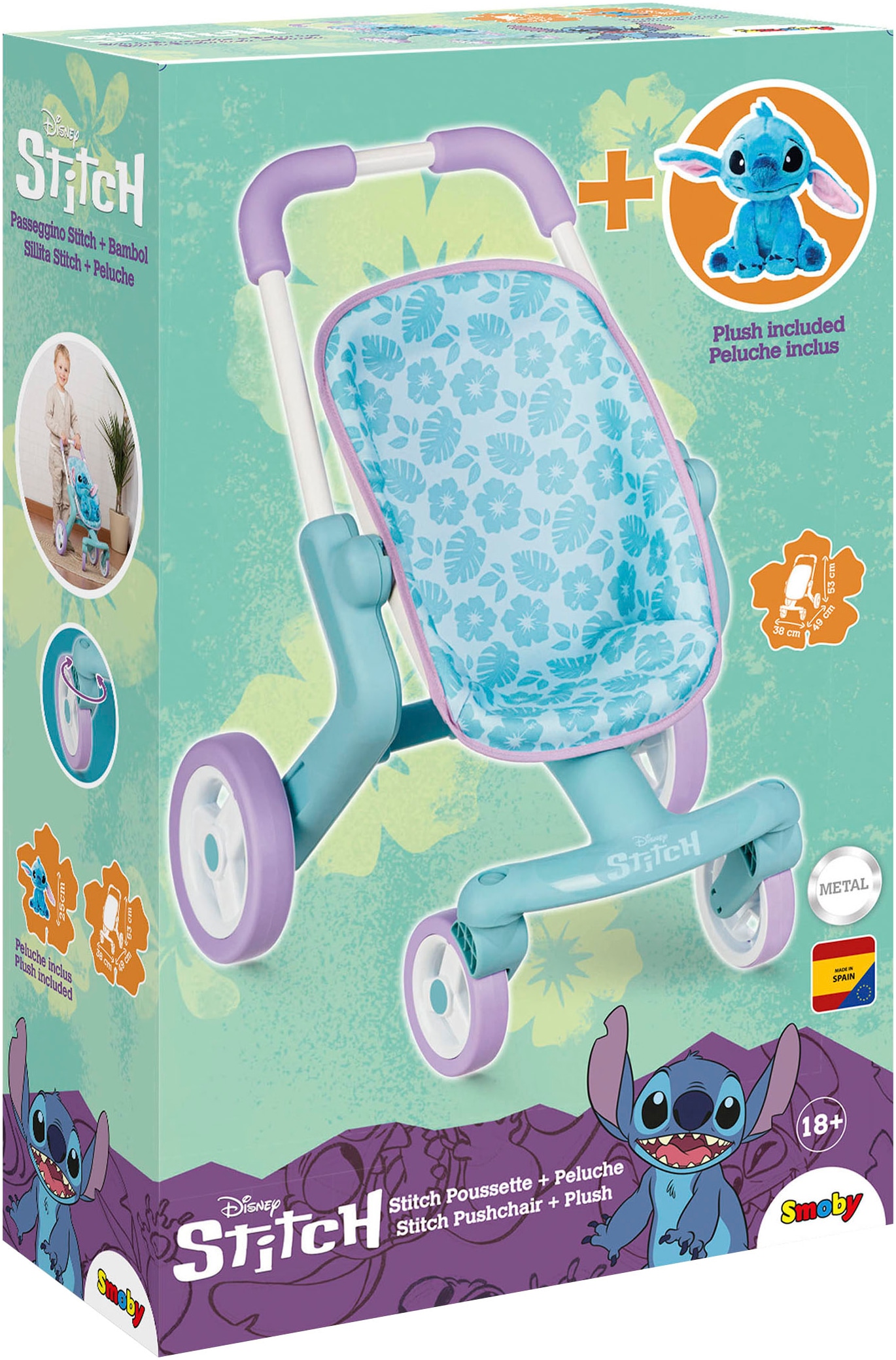 Smoby Puppenbuggy »Stitch«, inkl. Stich-Plüsch; Made in Europe