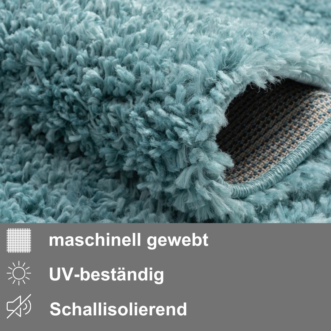 Myflair Möbel & Accessoires Hochflor-Läufer »My Shaggy«, rechteckig, 37 mm Höhe, Shaggy, Uni Farben, leicht glänzend, Microfaser, extra flauschig