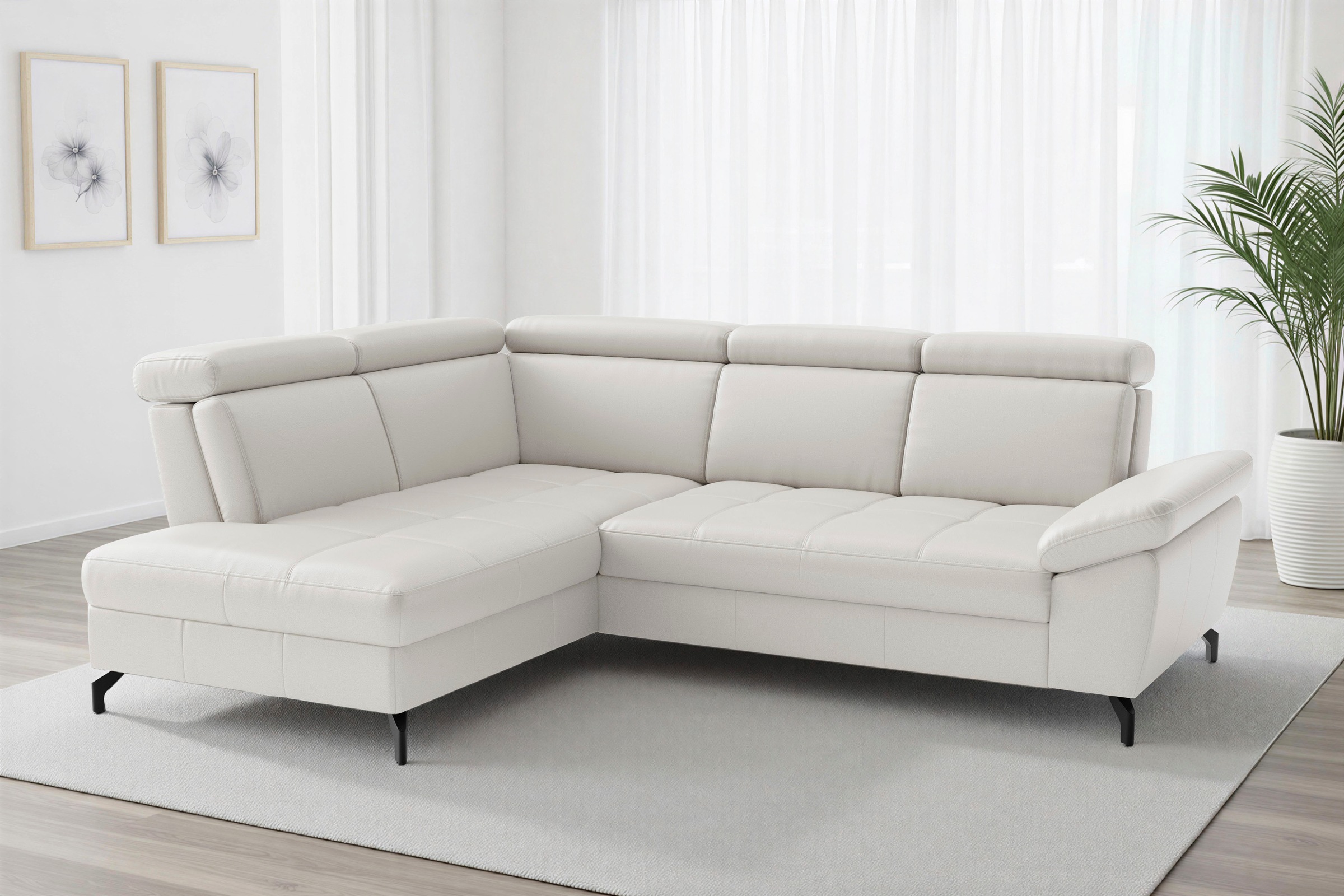 sit&more Ecksofa »Vanity L-Form, B: 254 cm, Leder« Inkl.Sitz-,Kopf-und Armteilverstellung