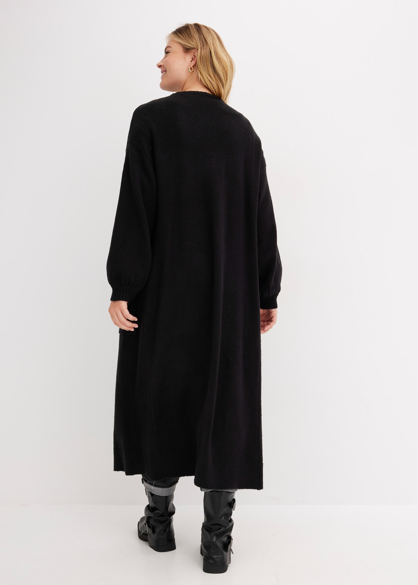 bonprix Strickjacke »Oversize-Strickjacke in Midilänge« weite Passform, Midilänge, aus Polyacryl, Polyester und Elasthan