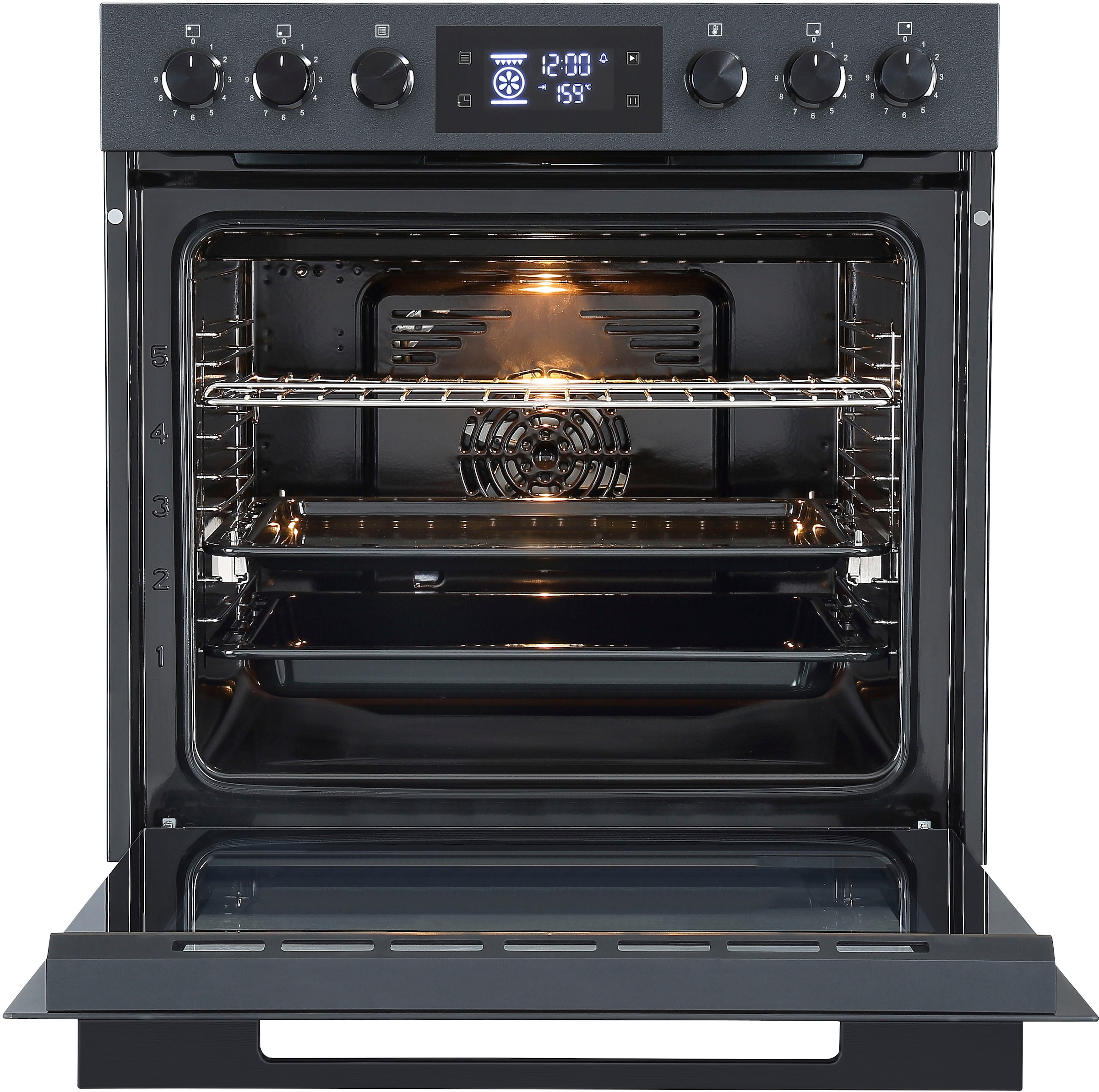 Hanseatic Elektro-Herd-Set »HBCO7210A1MB+HI46074C« Mattes Herd-Set: modern, edel, pflegeleicht