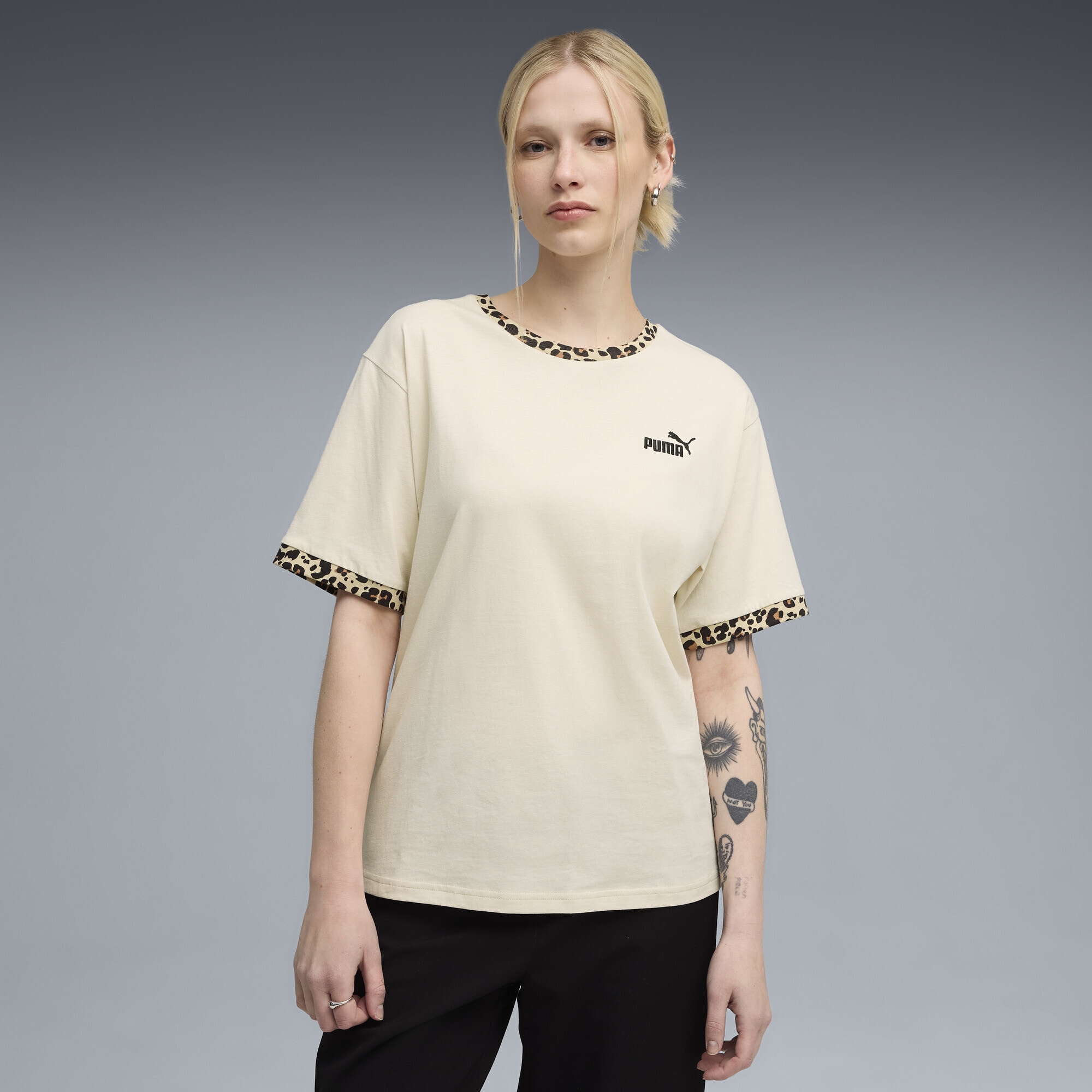 PUMA T-Shirt »Essentials Animal-Print Relaxed T-Shirt Damen«