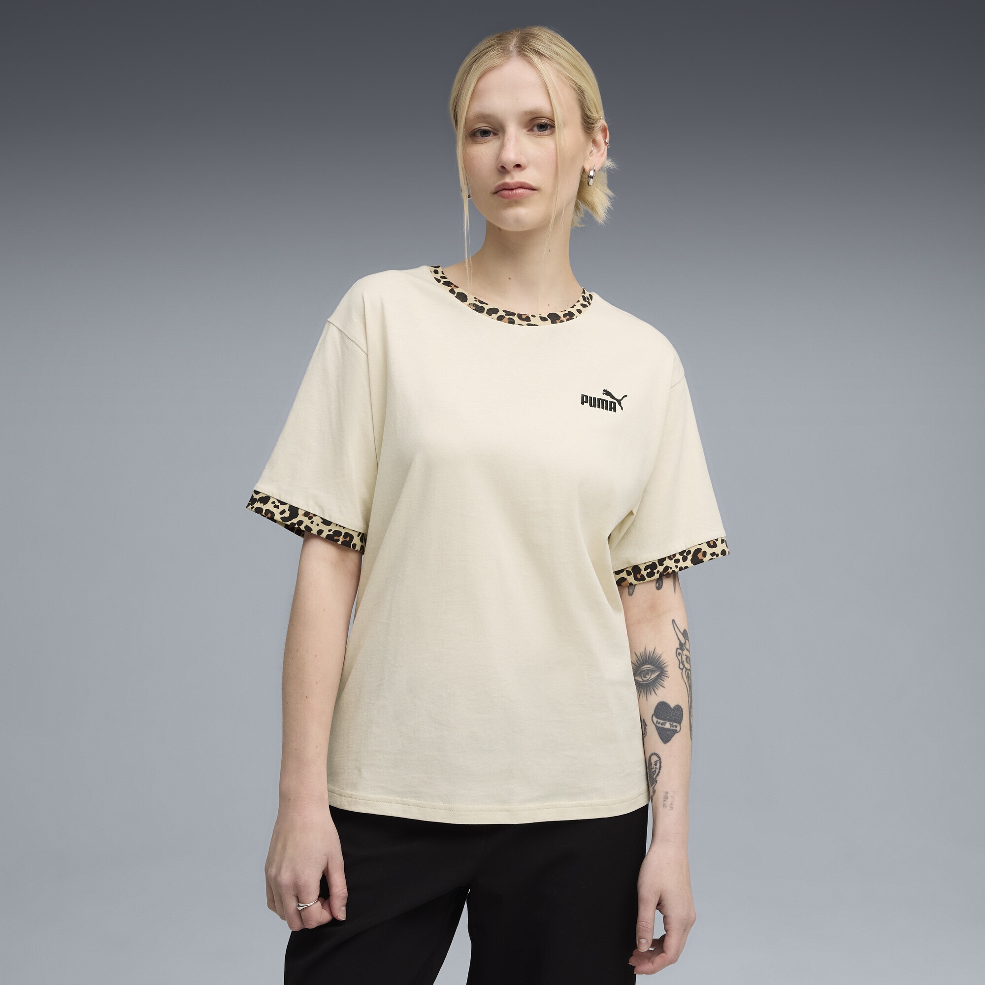 PUMA T-Shirt "Essentials Animal-Print Relaxed T-Shirt Damen" günstig online kaufen