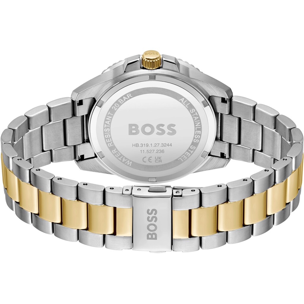 BOSS Quarzuhr »ACE, 1514011«, Herrenuhr, Armbanduhr, Datum, Leuchtindizes (Zifferblatt)