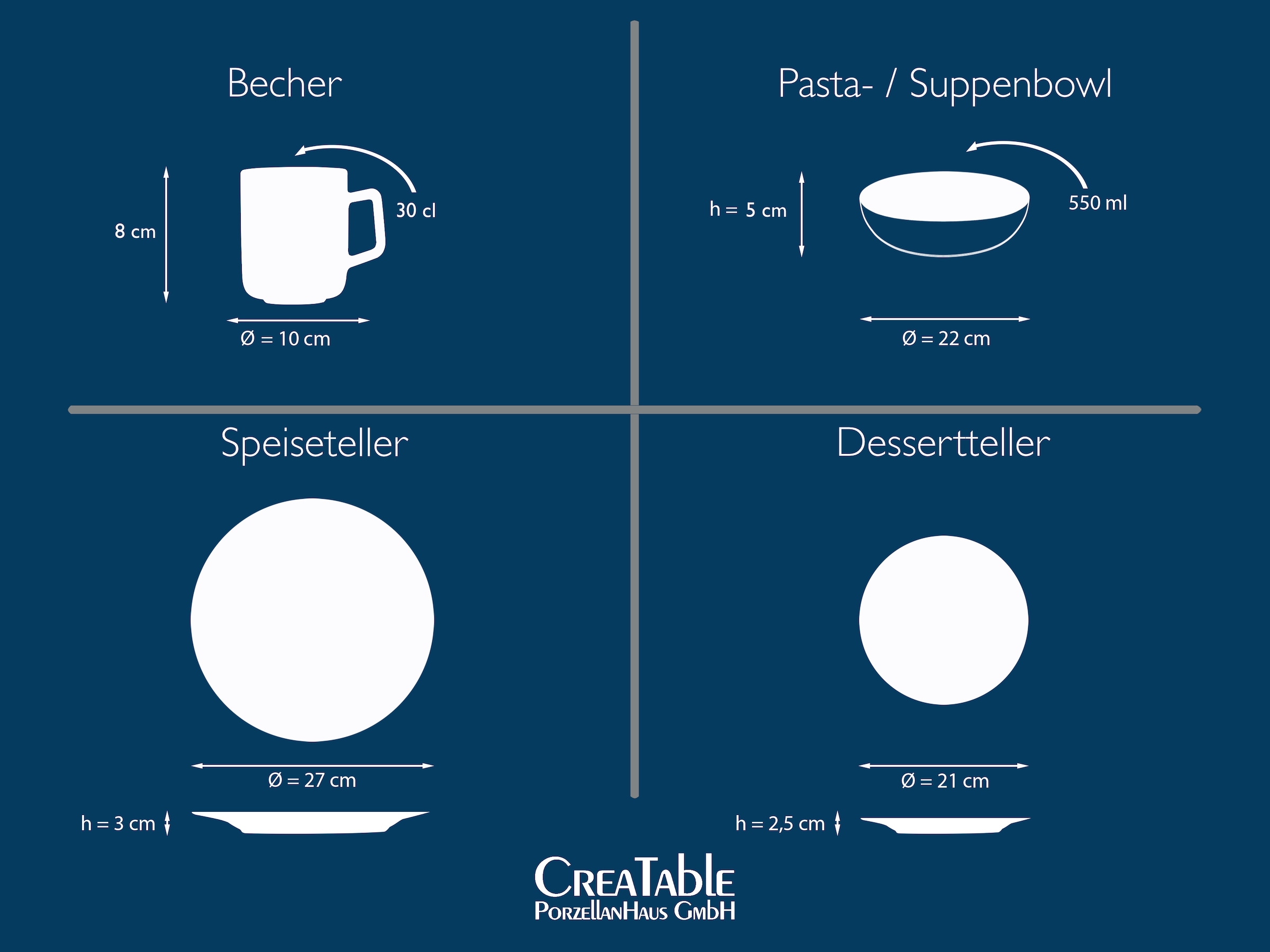 CreaTable Kombiservice »Catania, Service 16-tlg.« Italienische Eleganz, Vulkanoptik