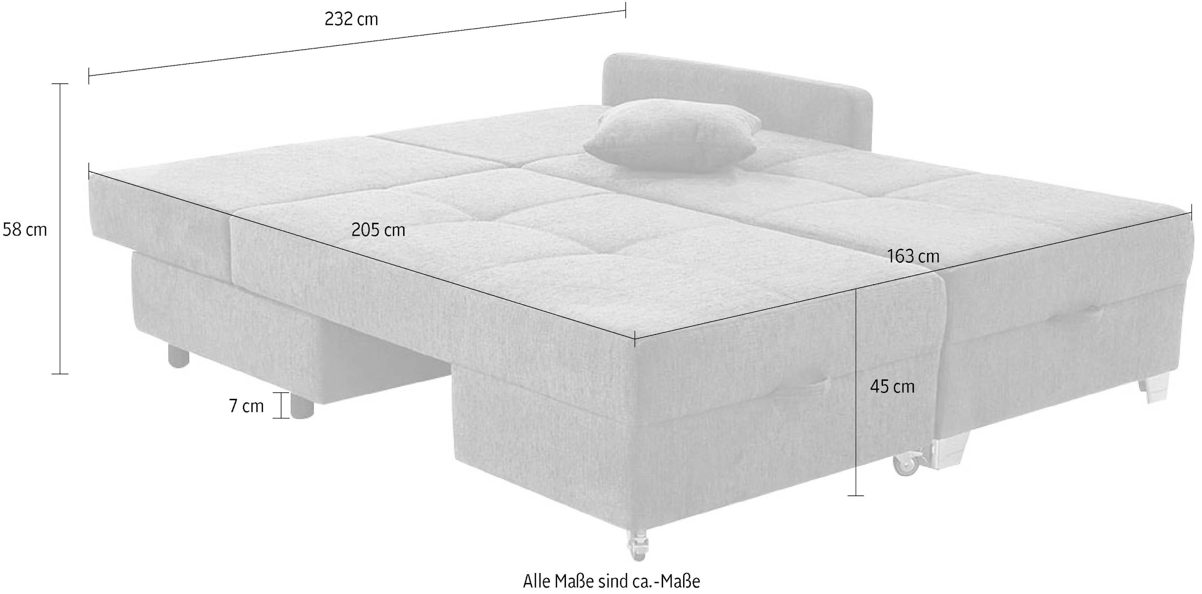 Jockenhöfer Gruppe Ecksofa »Lemberg, Dreh-Schwenk-Ottomane«, inklusive Relax- und Schlaffunktion, Ottomane links/ rechts montierbar