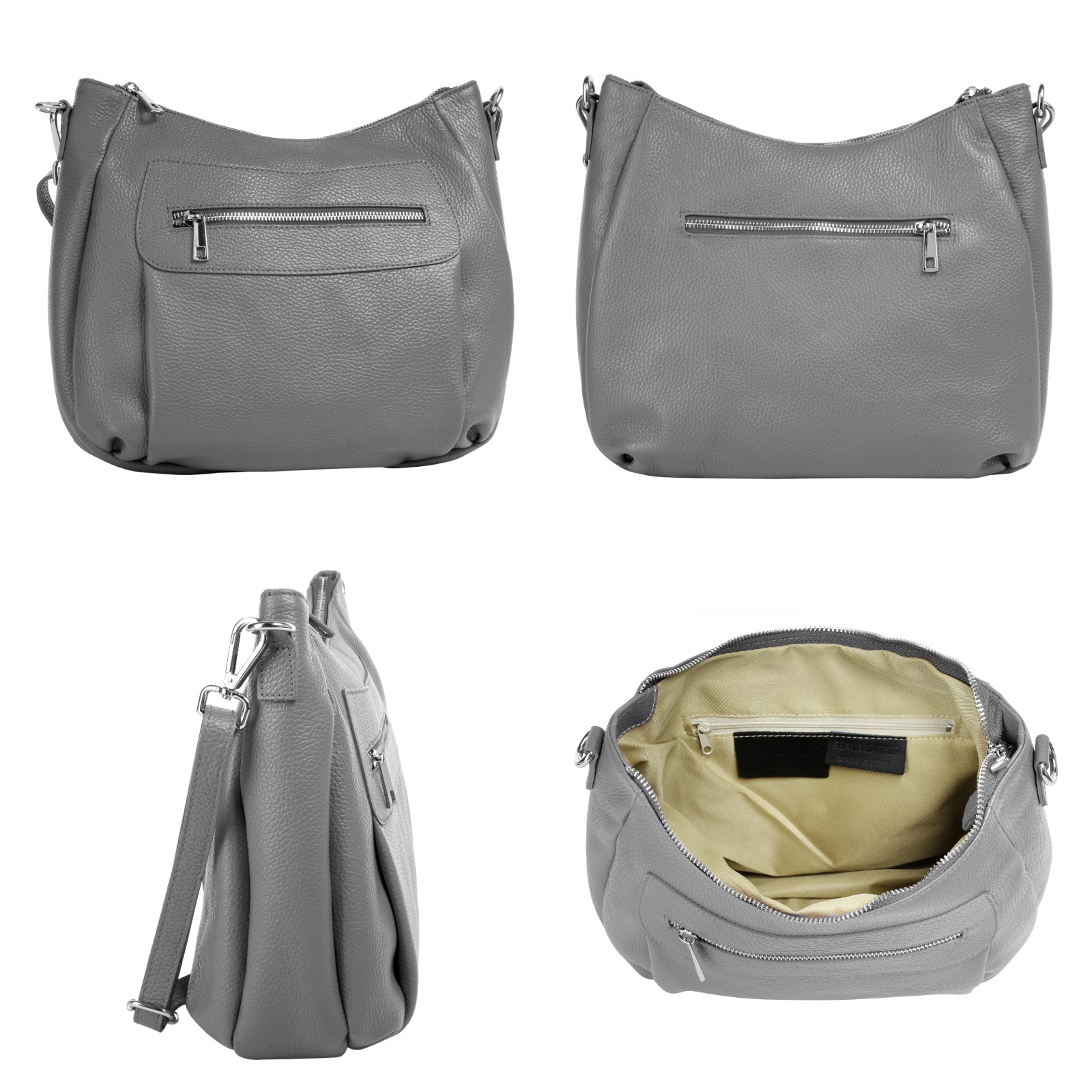 Samantha Look Umhängetasche, echt Leder, Made in Italy